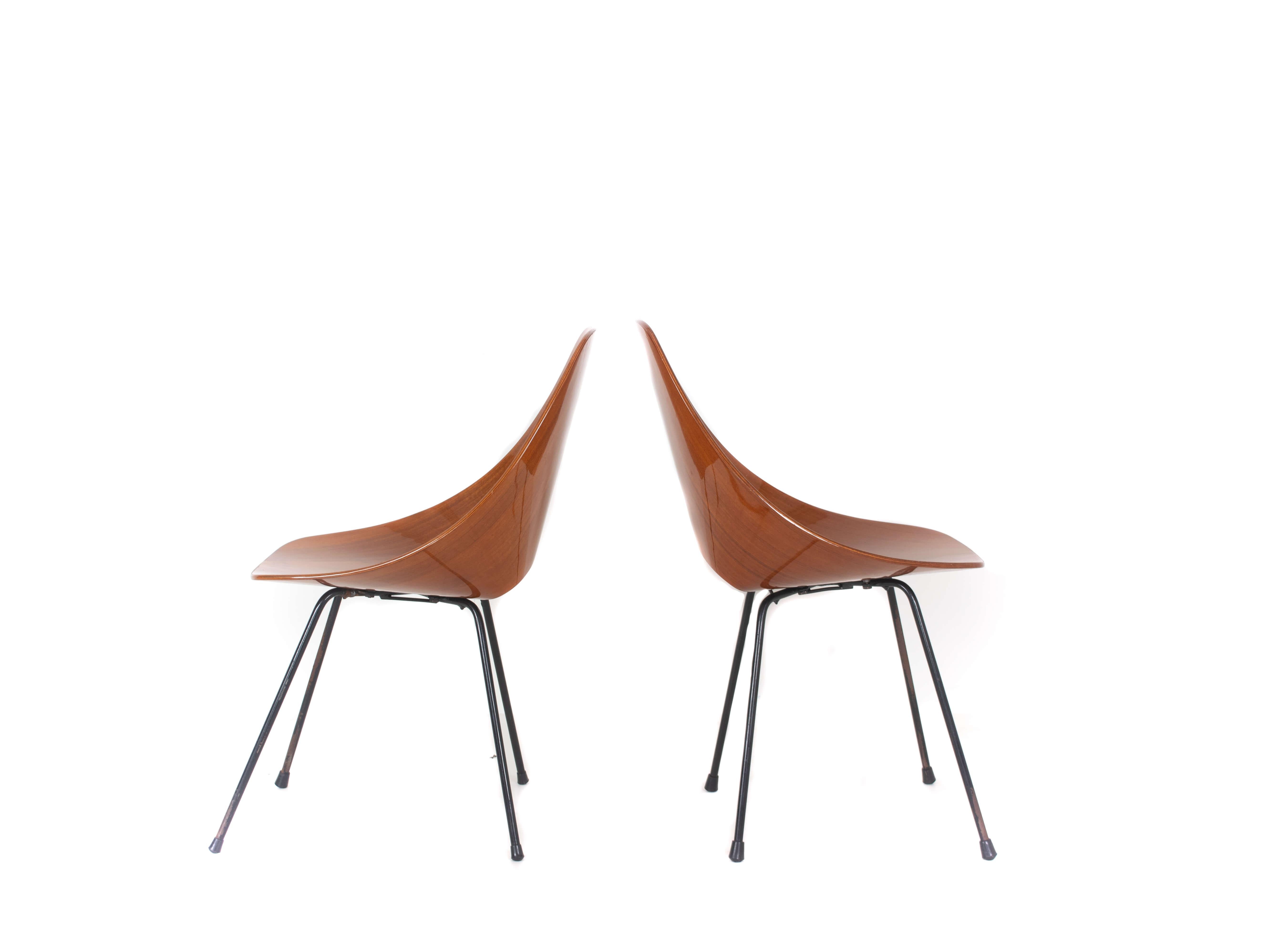 Ensemble de deux chaises Medea par Vittorio Nobili pour Fratelli Tagliabue, Italie, années 1950 Bon état - En vente à Hellouw, NL