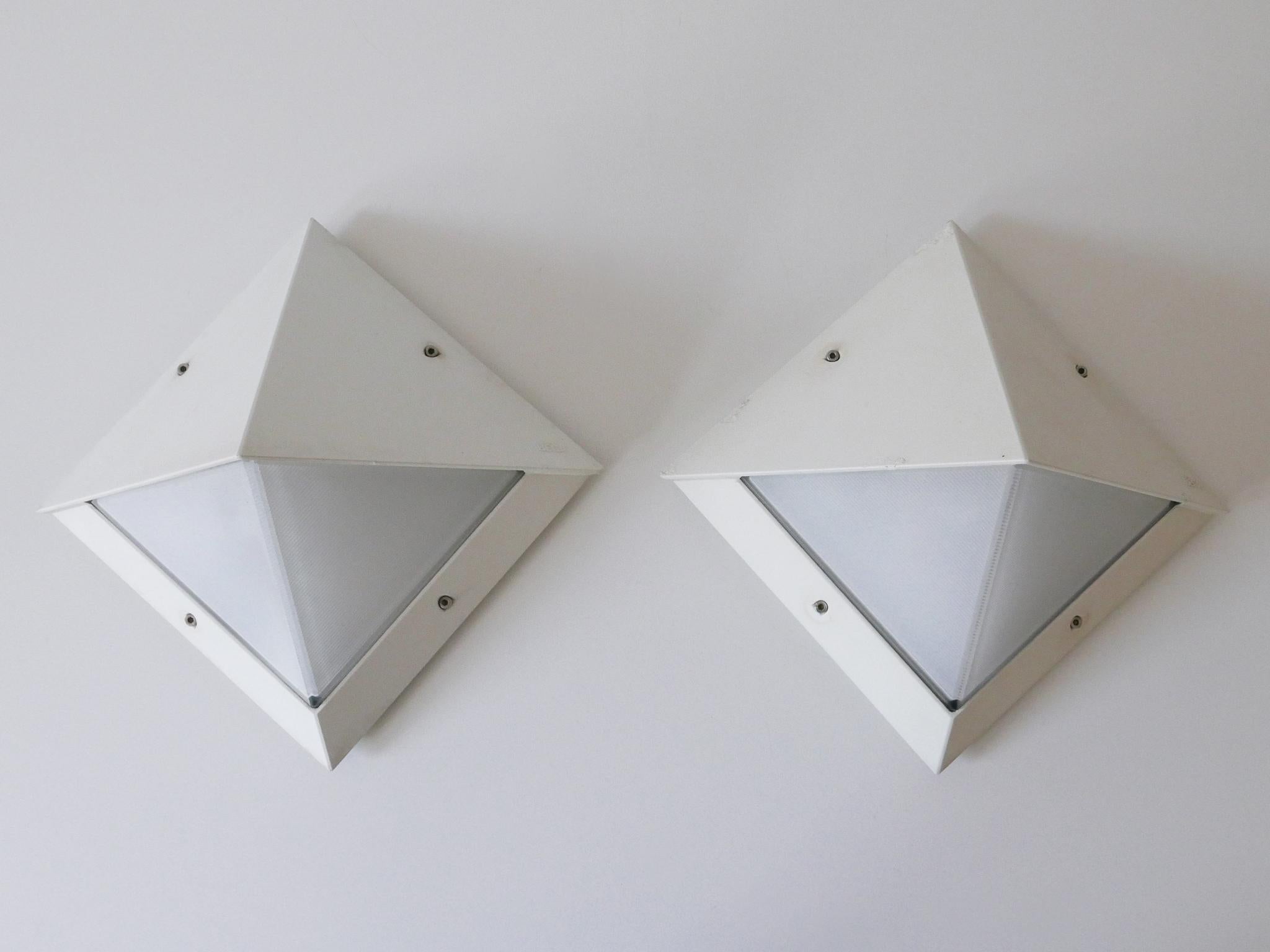 Mid-Century Modern Set of Two Medium Outdoor Wall Lamps or Sconces by BEGA, 1980s, Germany For Sale