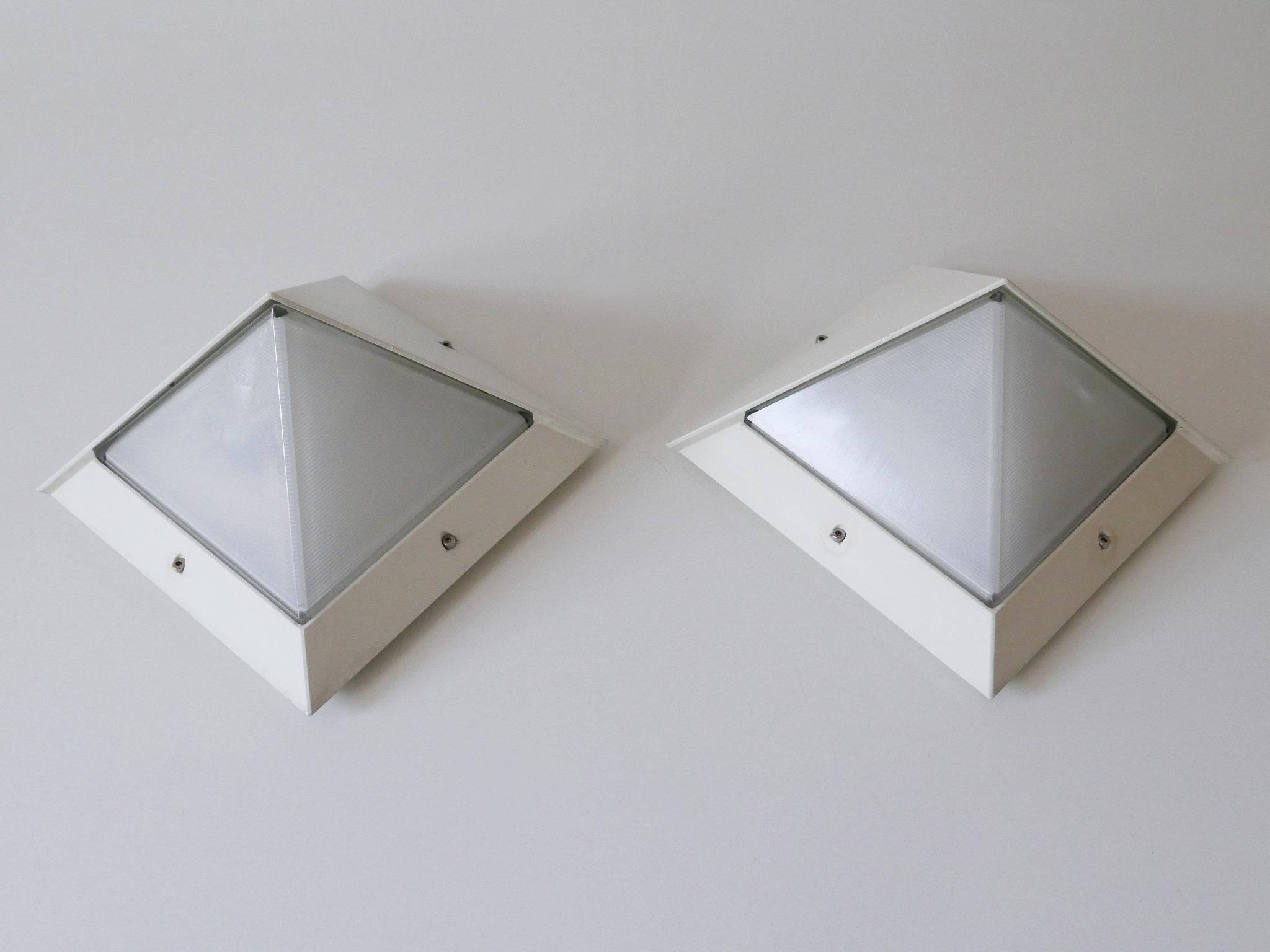 Aluminum Set of Two Medium Outdoor Wall Lamps or Sconces by BEGA, 1980s, Germany For Sale