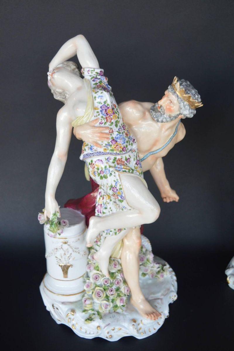 Set of two porcelain figurines in the style of Meissen depicting the 