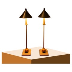 Set aus zwei Tischlampen im Memphis-Stil von George Kovacs für Sonneman, USA, ca. 1990er Jahre