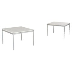 Ensemble de deux tables basses en métal et marbre de Florence Knoll, American Design, années 1960