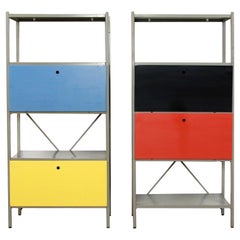 Set of Two Metal Shelving Cabinet by Wim Rietveld Model 663 for Gispen, 1954