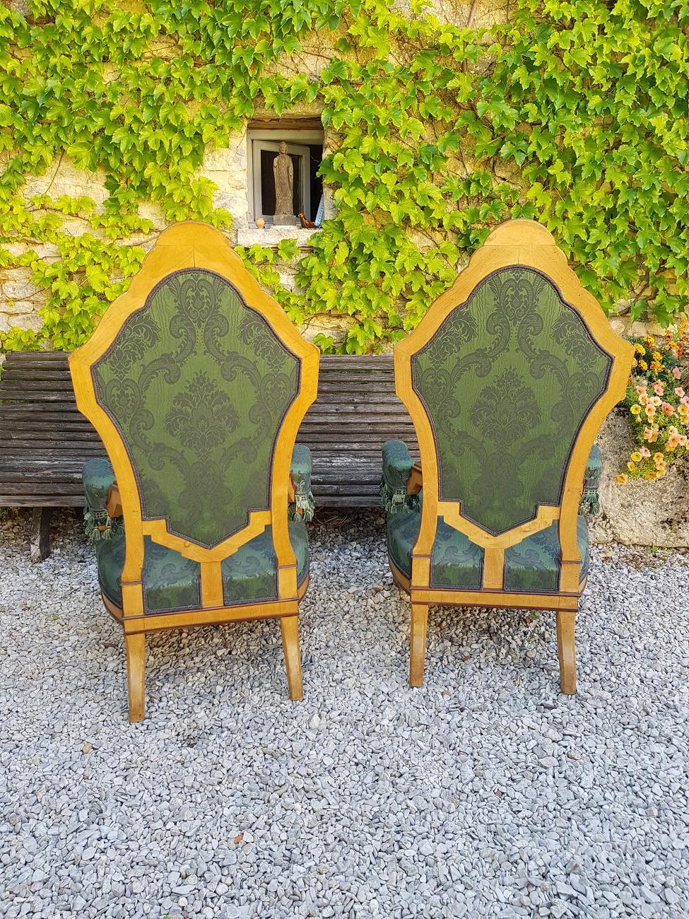 Set of Two Mid-19th Century German Armchairs, circa 1860, New Upholstery 4