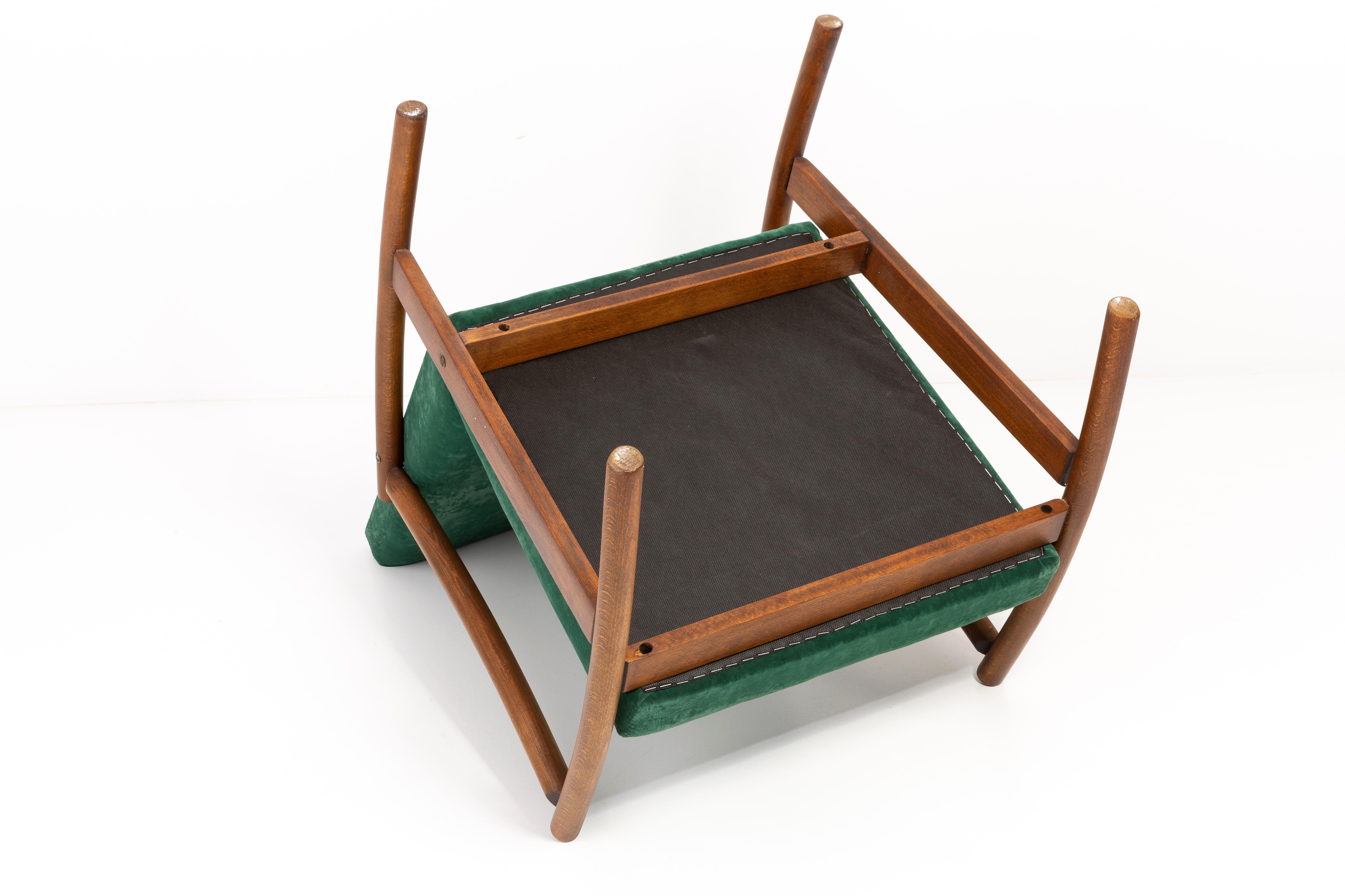 Ensemble de deux fauteuils vintage du milieu du 20e siècle, velours vert foncé, Europe, années 1960 en vente 8