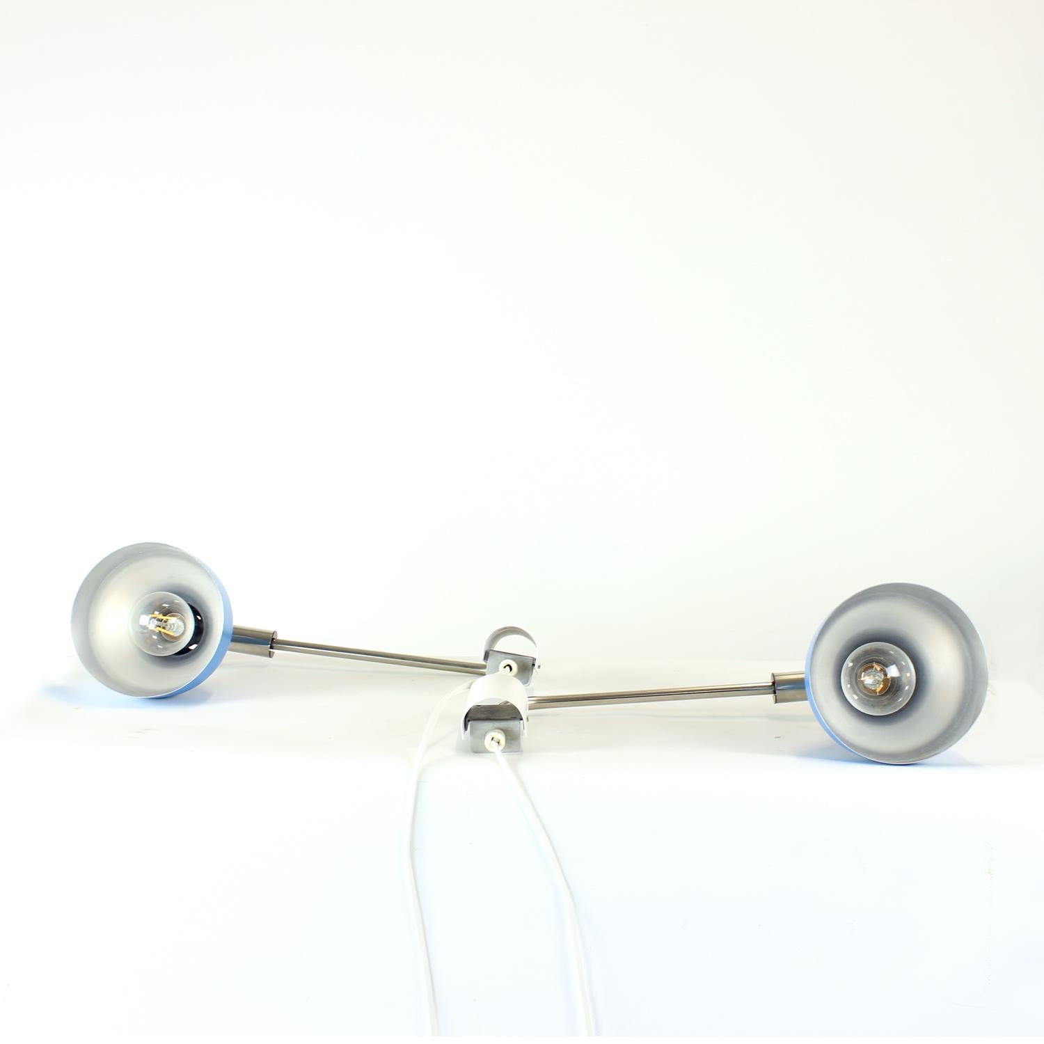 Mid-20th Century Set Of Two Mid Century Adjustable Wall Lamps By Aka Ddr, Germany, 1960s For Sale