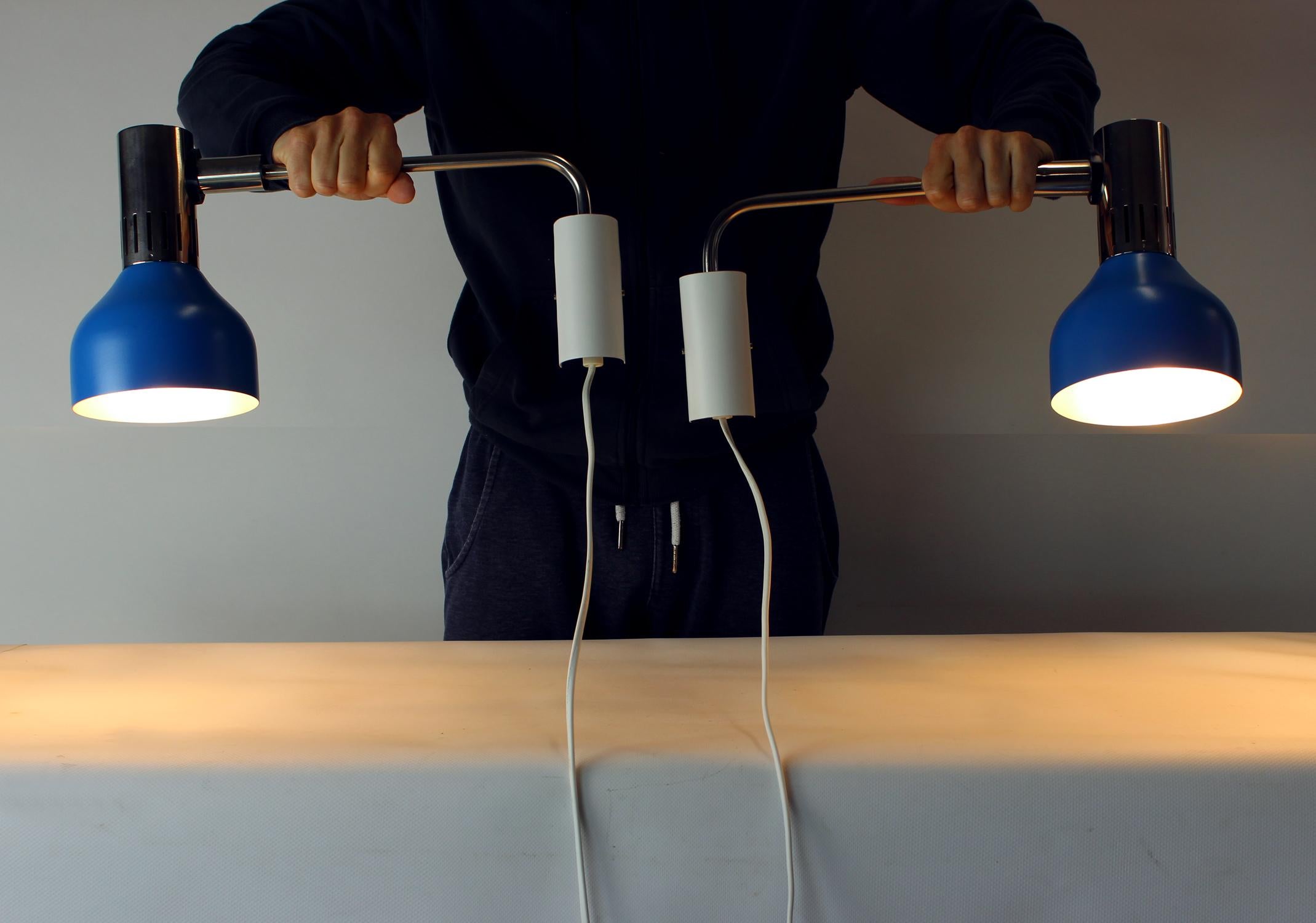 Set Of Two Mid Century Adjustable Wall Lamps By Aka Ddr, Germany, 1960s For Sale 1