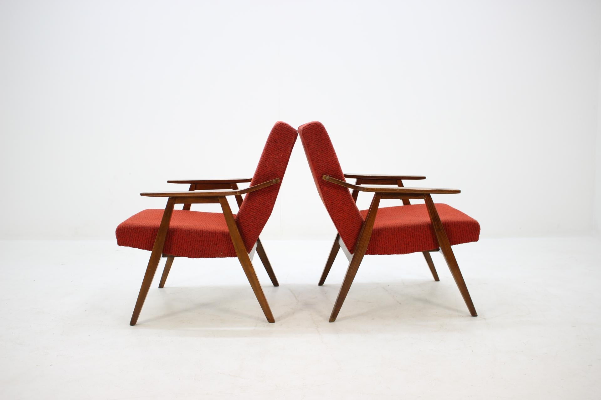 Czech Set of Two Midcentury Armchairs, 1960s