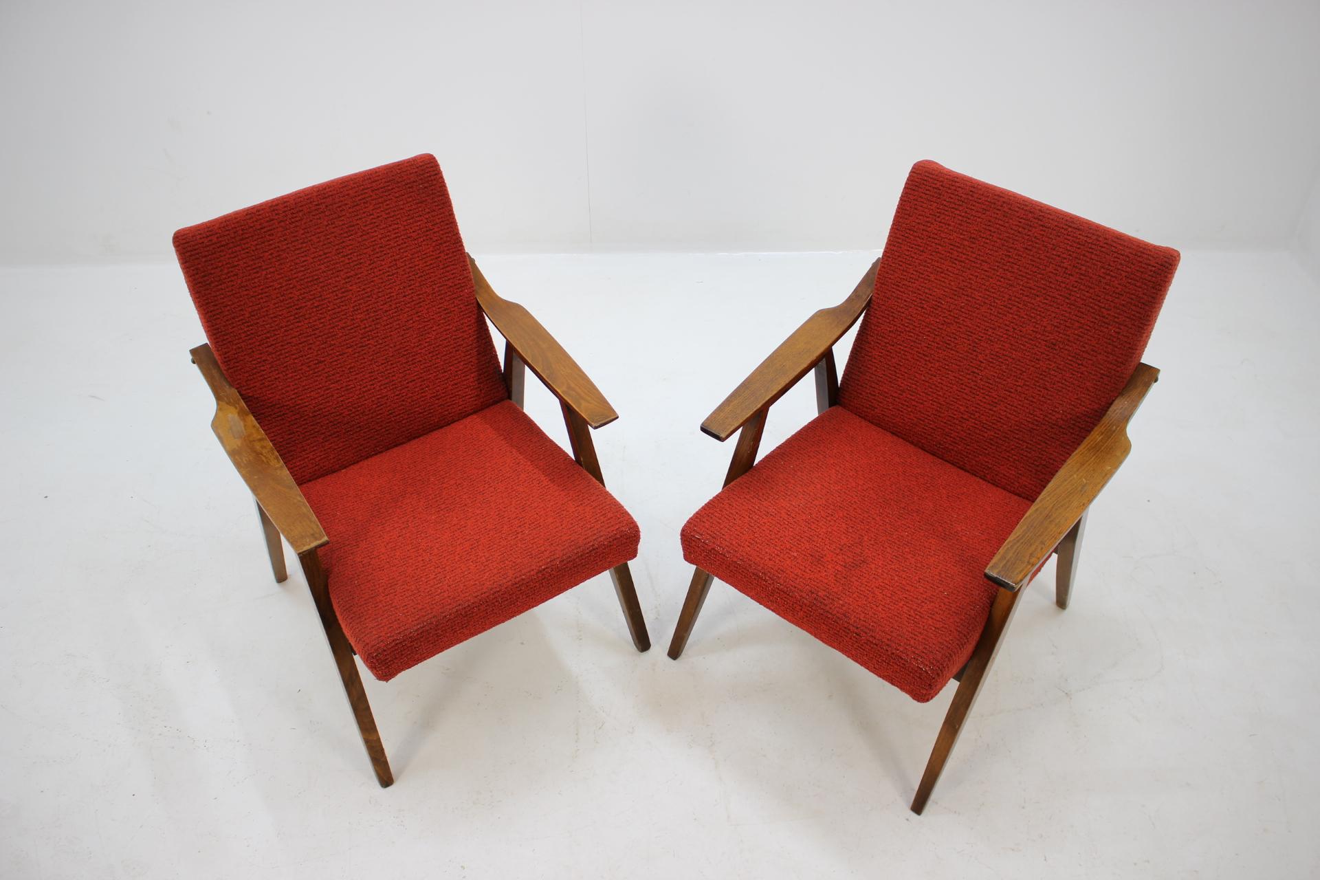 Fabric Set of Two Midcentury Armchairs, 1960s