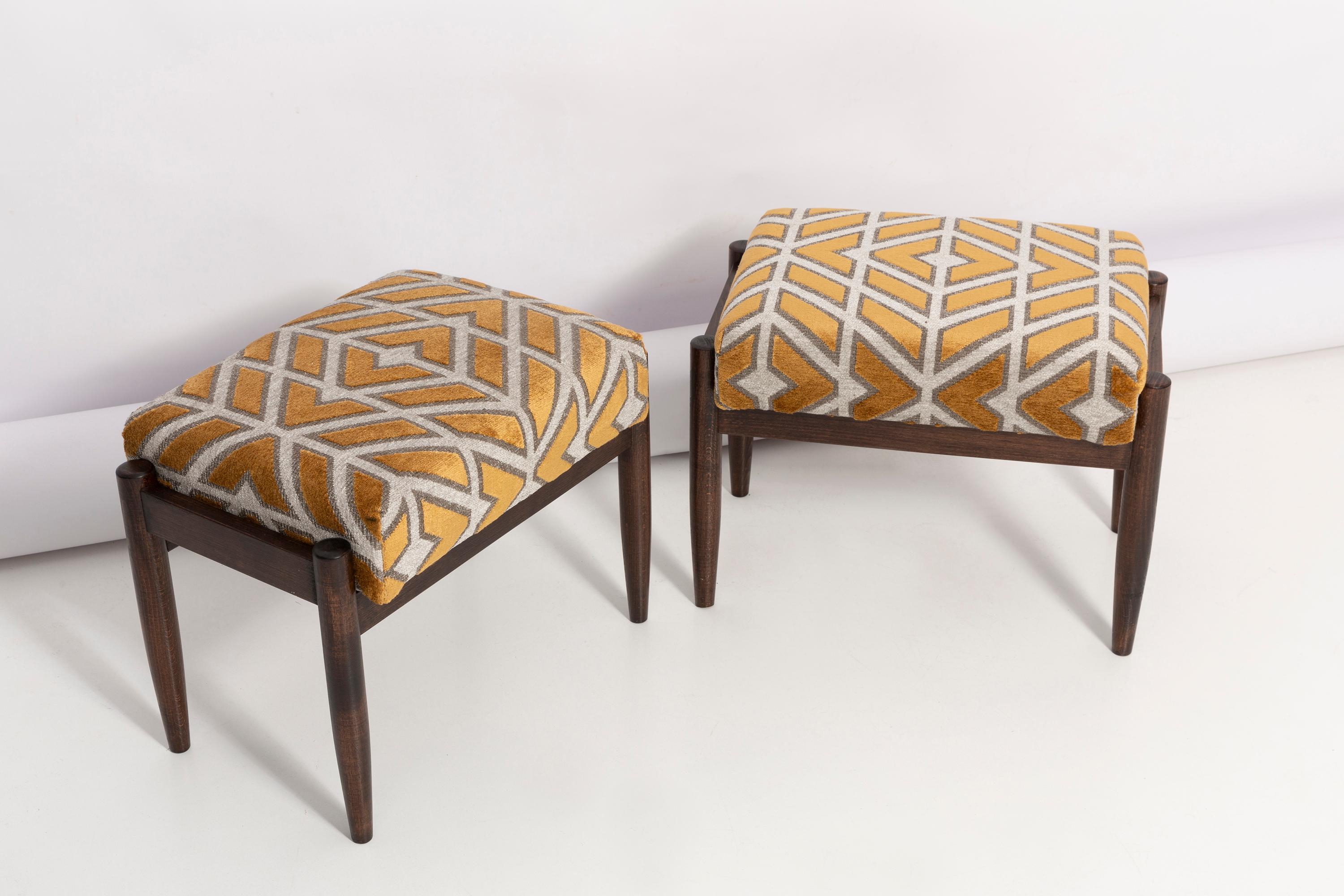 Set of Two Mid Century Armchairs and Stools, by Edmund Homa, Europe, 1960s For Sale 6