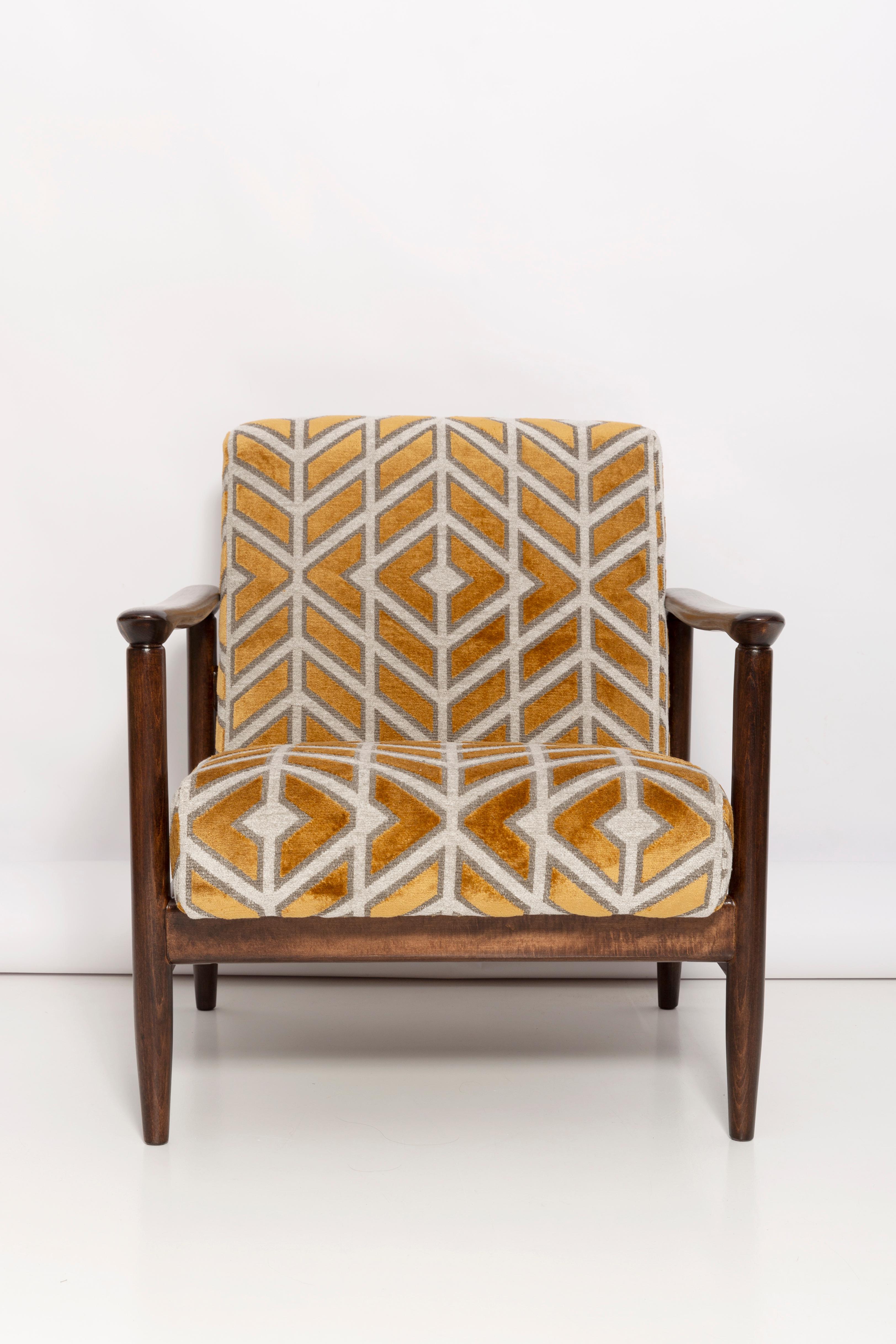 Textile Set of Two Mid Century Armchairs, by Edmund Homa, Europe, 1960s For Sale