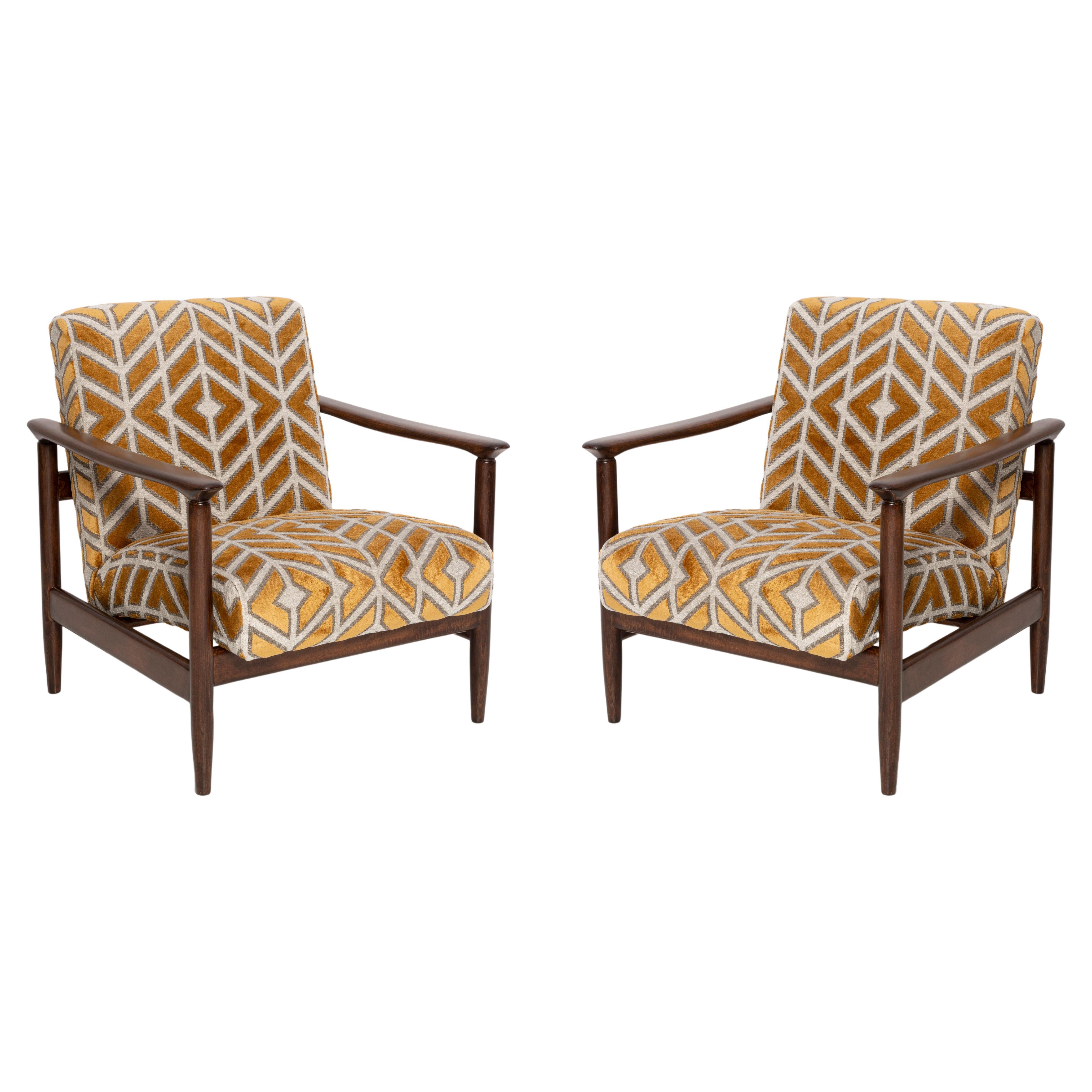 Set of Two Mid Century Armchairs, by Edmund Homa, Europe, 1960s For Sale