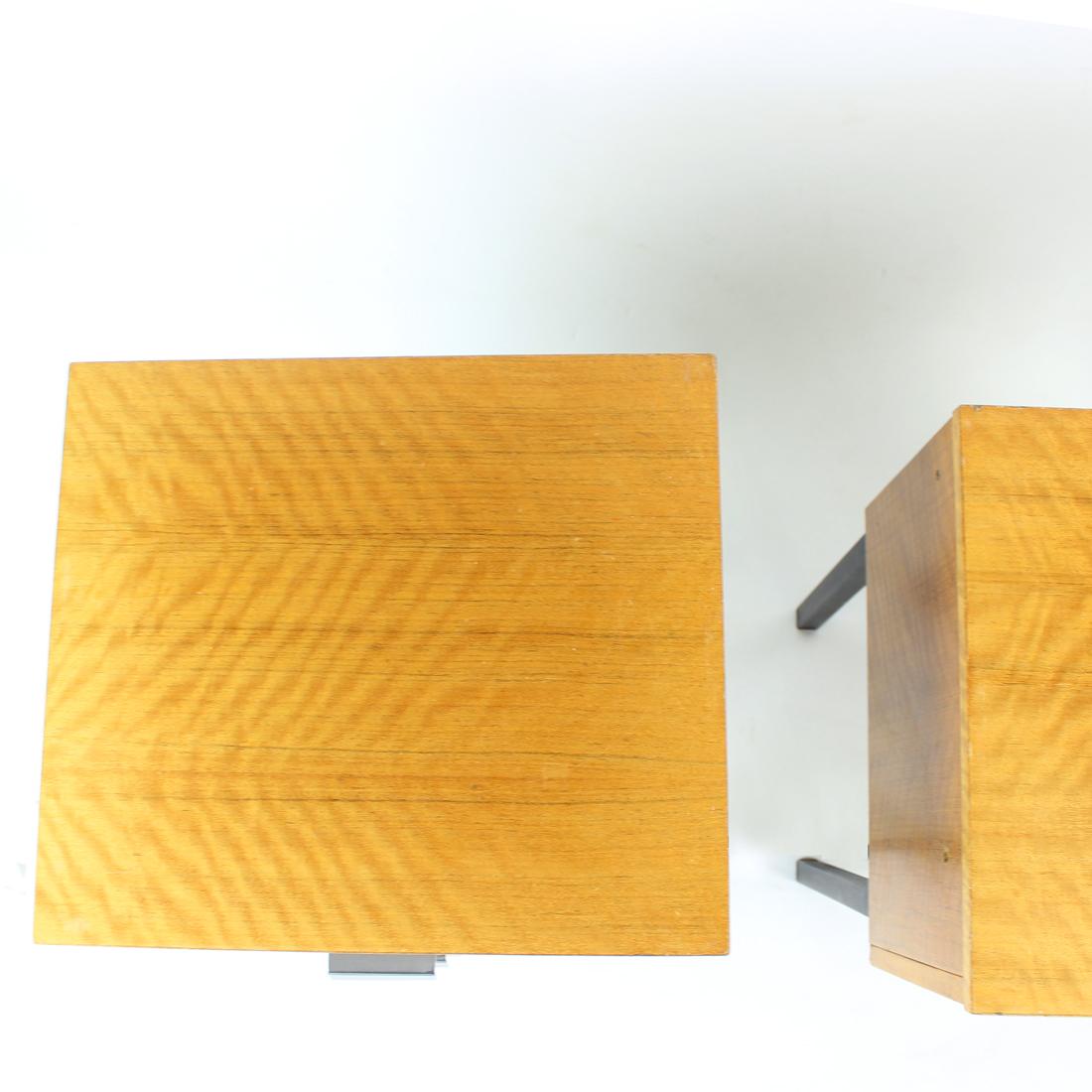 Set of Two Mid Century Bedside Tables / Sideboards, Czechoslovakia, 1960s 11