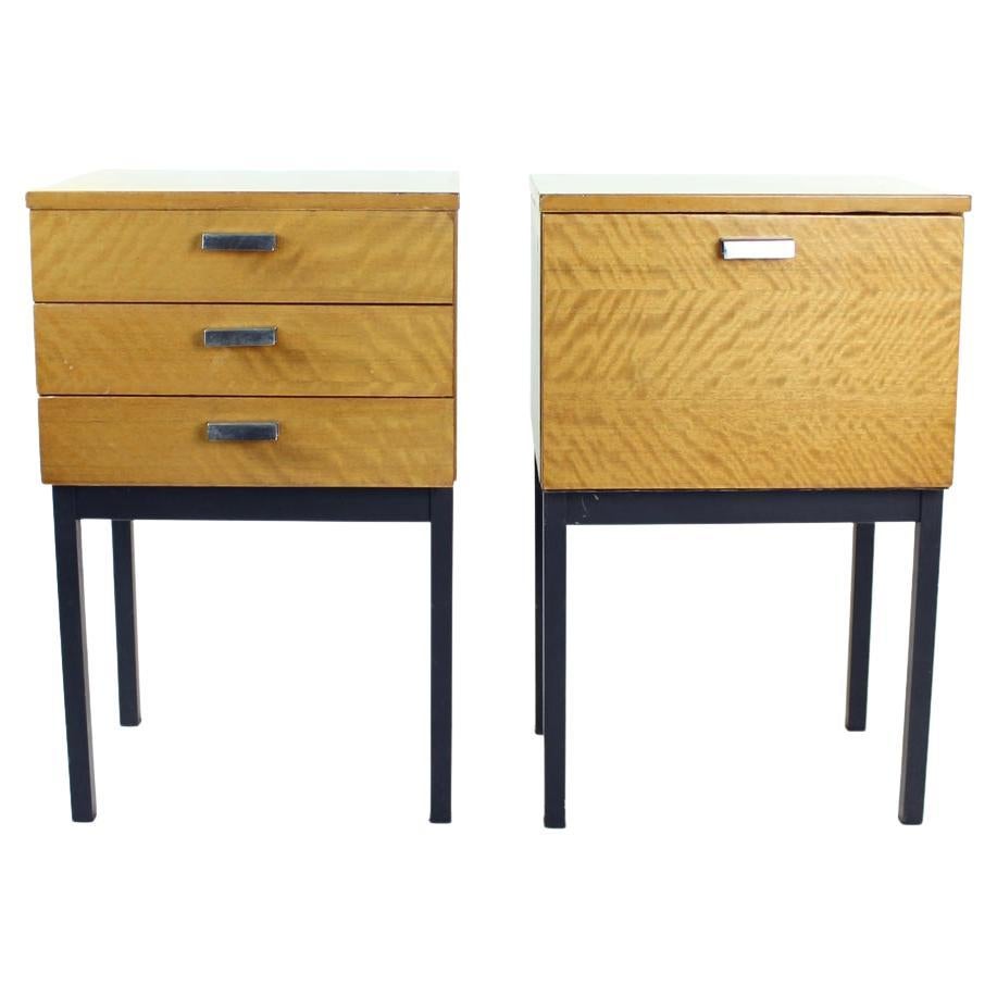 Set of Two Mid Century Bedside Tables / Sideboards, Czechoslovakia, 1960s