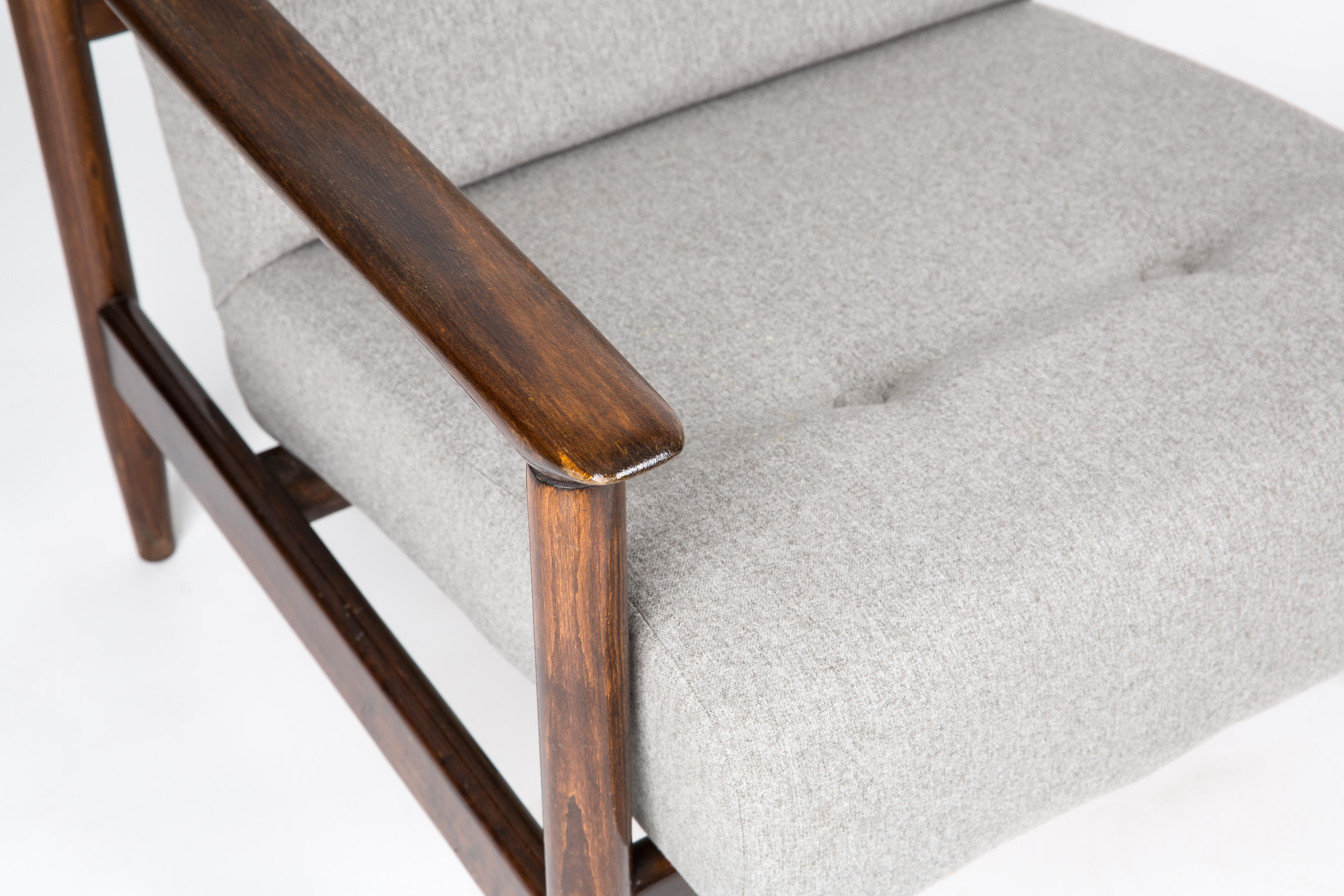 20ième siècle Ensemble de deux fauteuils en laine beige du milieu du siècle dernier, par Edmund Homa, Europe, années 1960 en vente