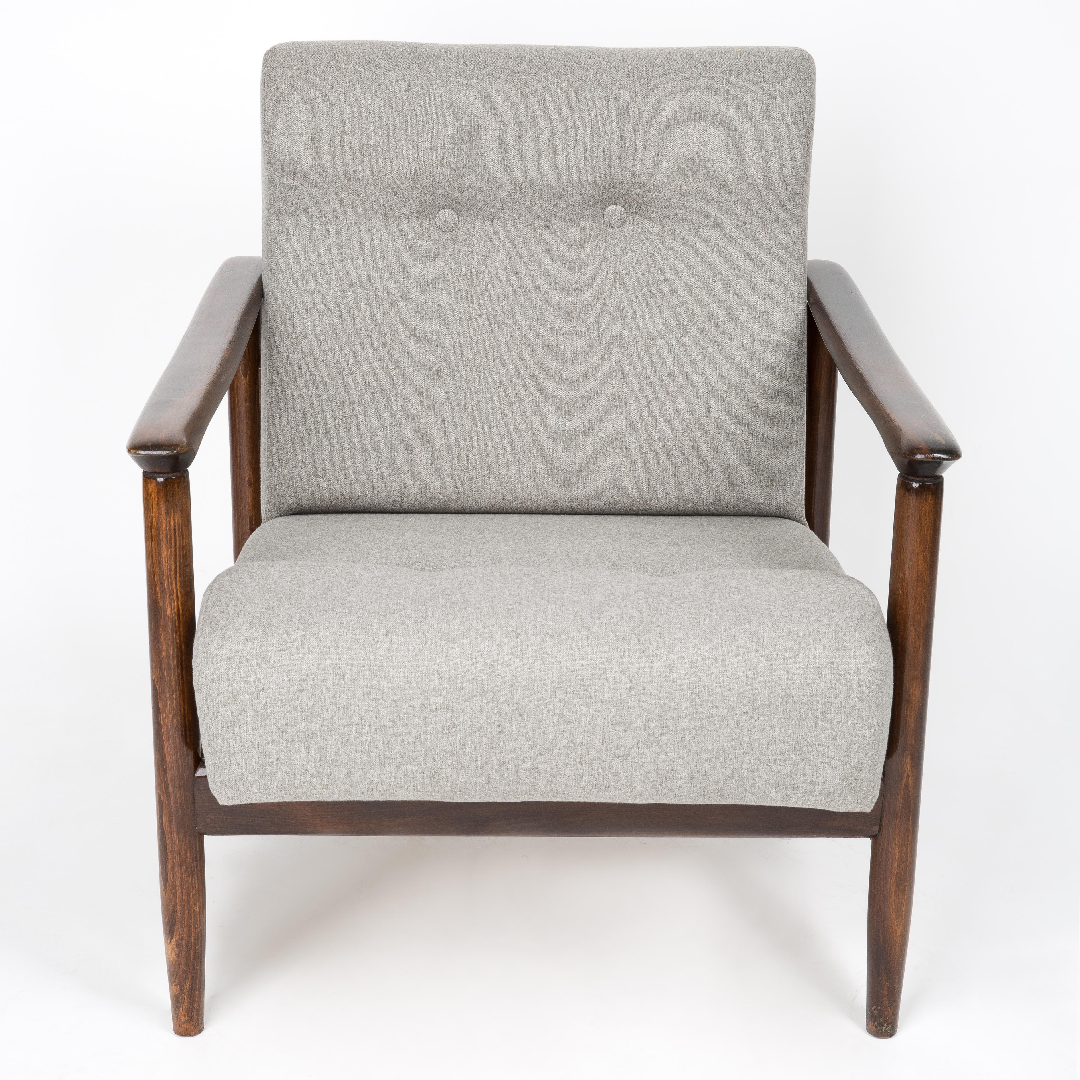 20th Century Set of Two Mid Century Beige Wool Armchairs, by Edmund Homa, Europe, 1960s For Sale