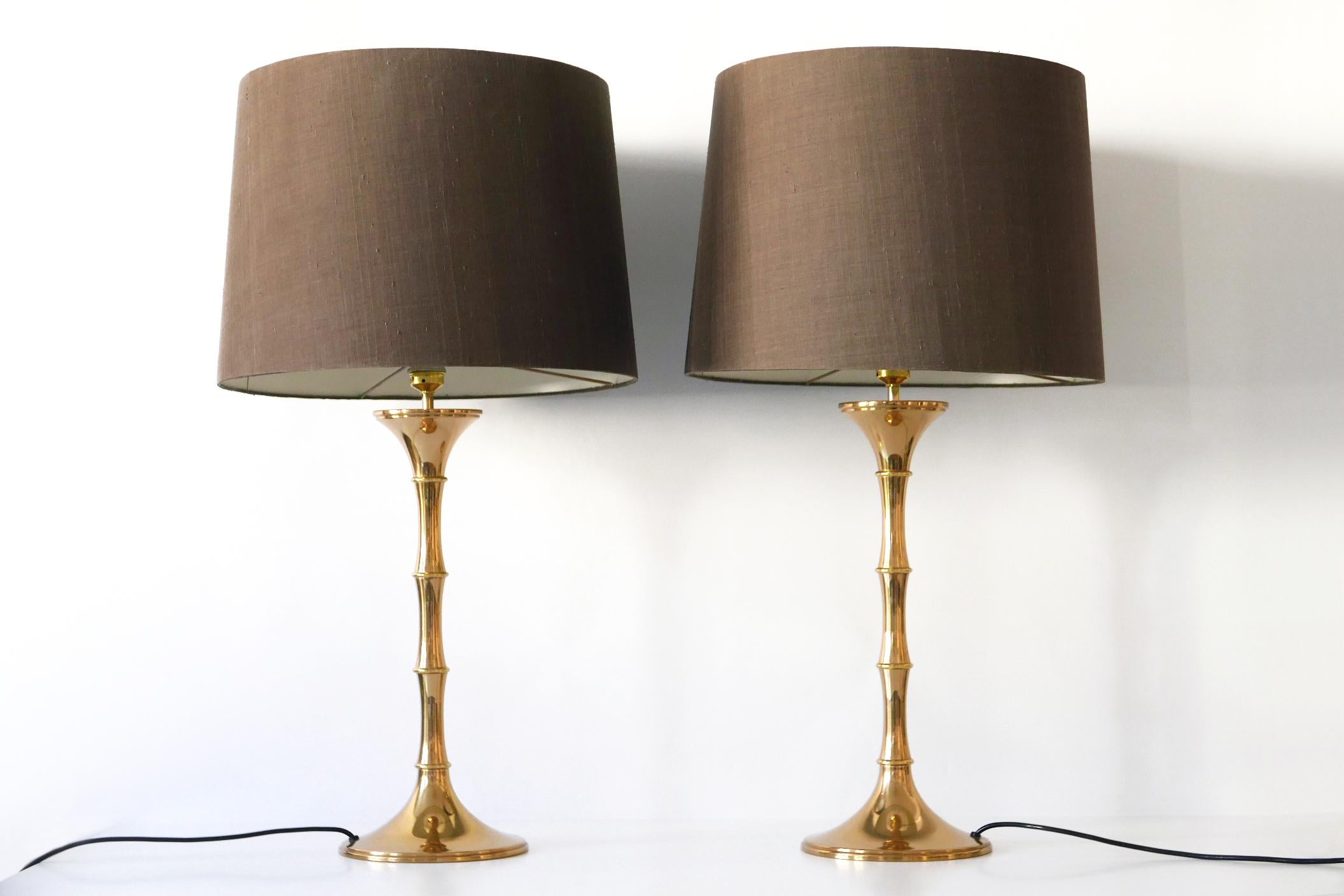 Mid-20th Century Set of Two Midcentury Brass Bamboo Table Lamps ML1 by Ingo Maurer, 1968, Germany