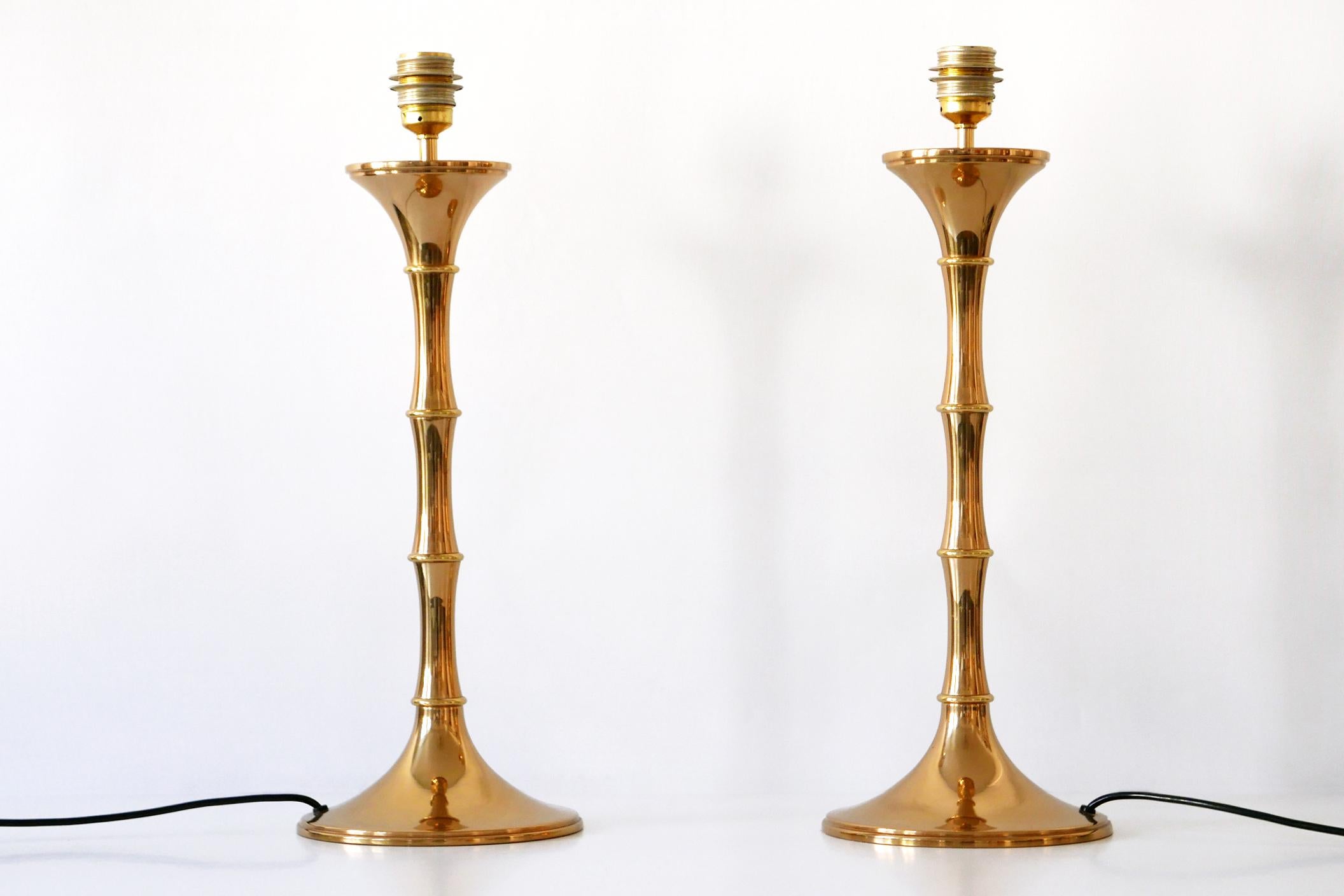 Set of Two Midcentury Brass Bamboo Table Lamps ML1 by Ingo Maurer, 1968, Germany 4