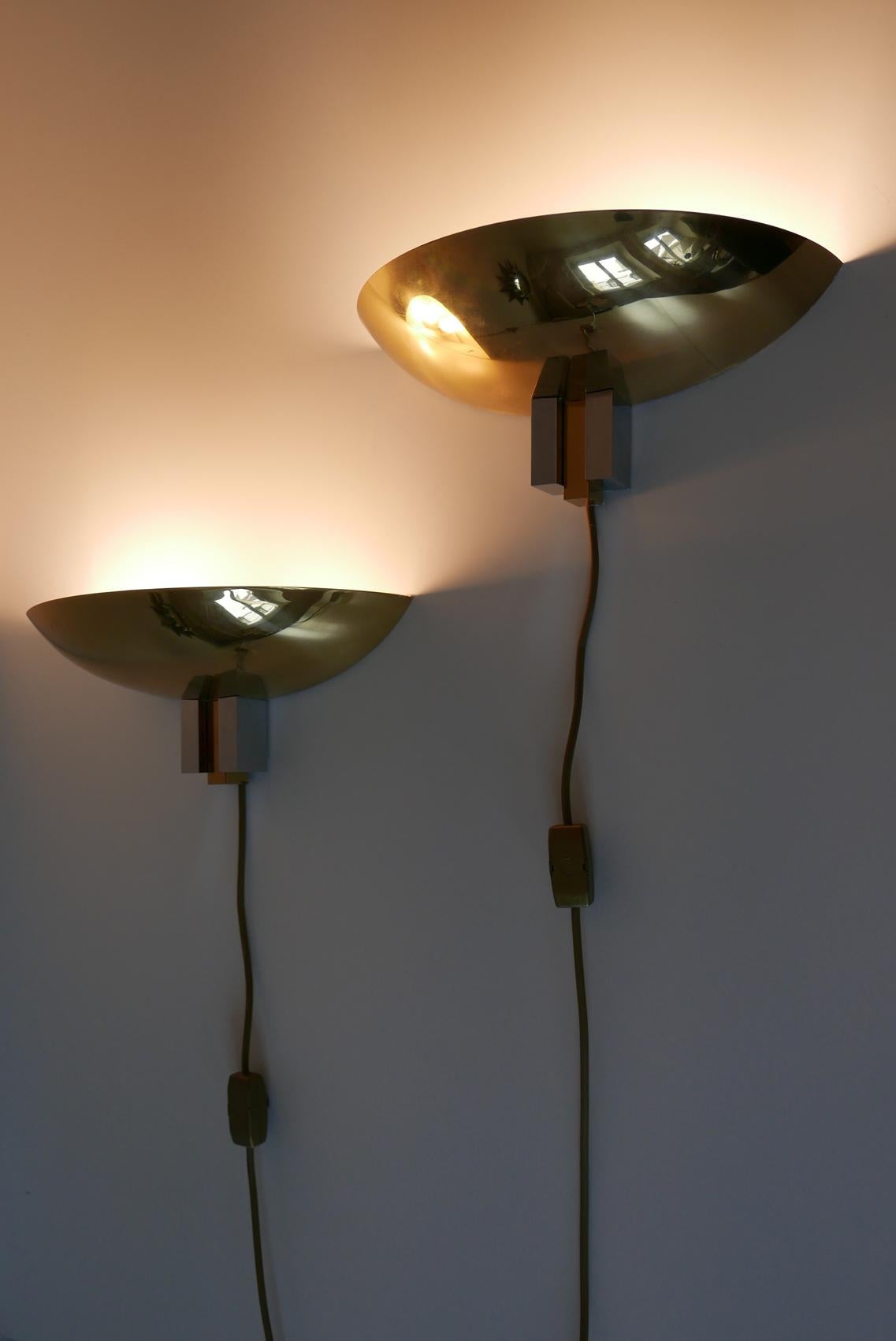 Mid-Century Modern Set of Two Midcentury Brass Wall Lamps or Sconces by Art-Line, 1980s, Germany For Sale