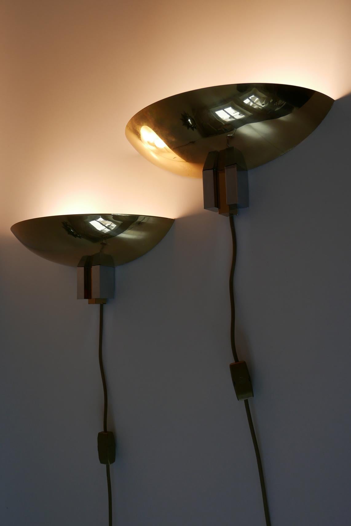 Late 20th Century Set of Two Midcentury Brass Wall Lamps or Sconces by Art-Line, 1980s, Germany For Sale