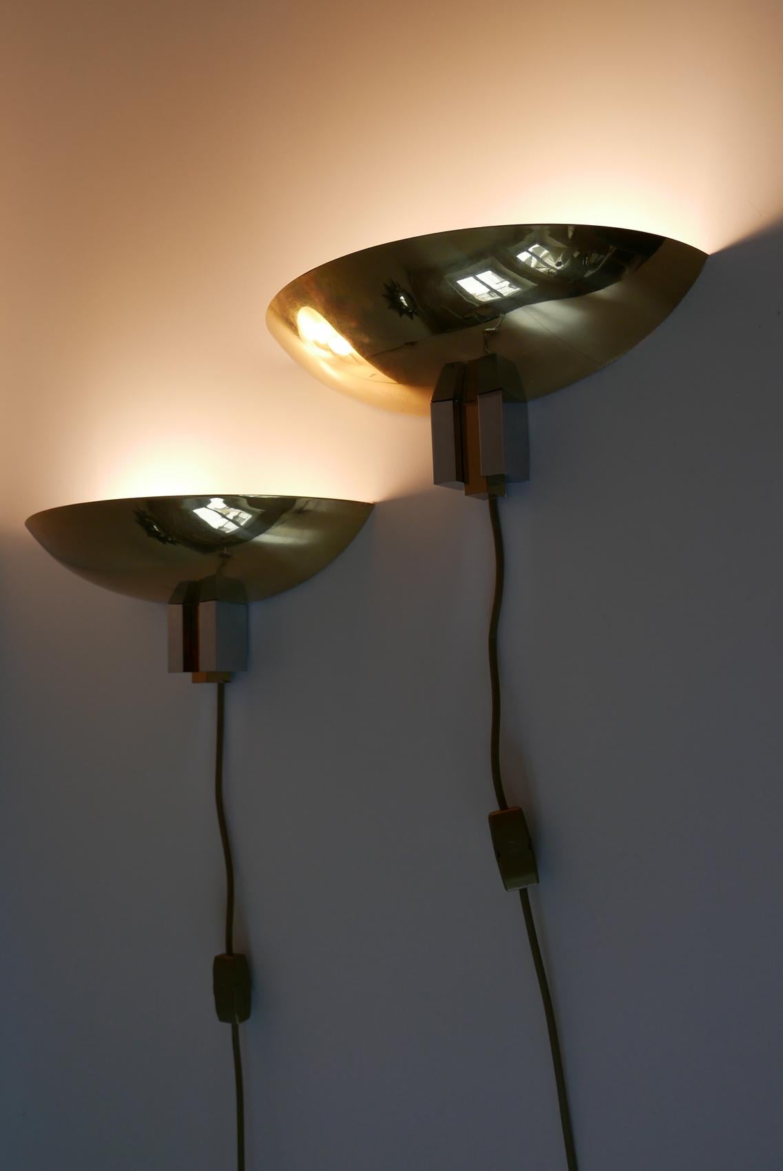 Set of Two Midcentury Brass Wall Lamps or Sconces by Art-Line, 1980s, Germany For Sale 1