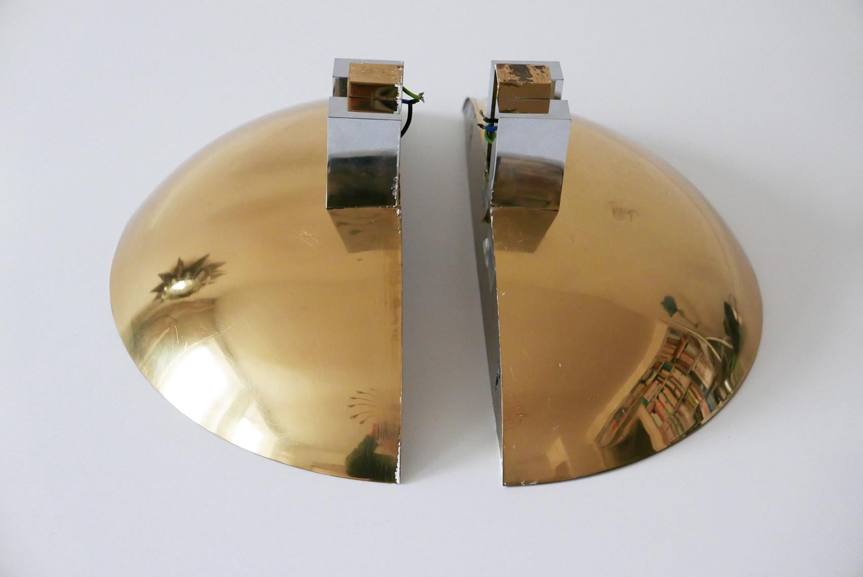 Set of Two Midcentury Brass Wall Lamps or Sconces by Art-Line, 1980s, Germany For Sale 2