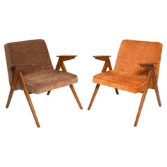 Vintage Set of Two Midcentury Bunny Armchairs by Jozef Chierowski, Poland, 1960s