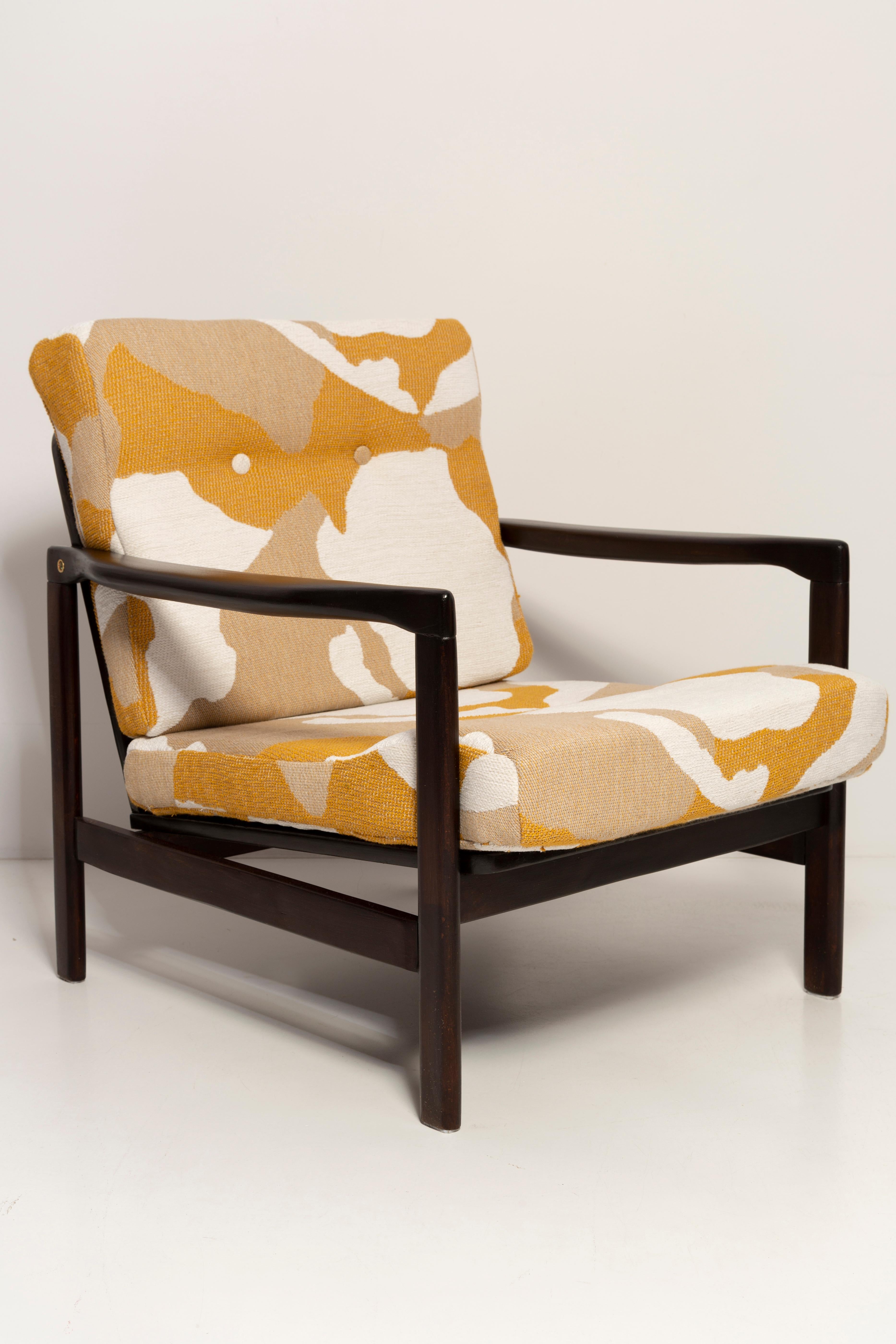 Set of Two Mid Century Camouflage Armchairs, Zenon Baczyk, Poland, 1960s For Sale 3