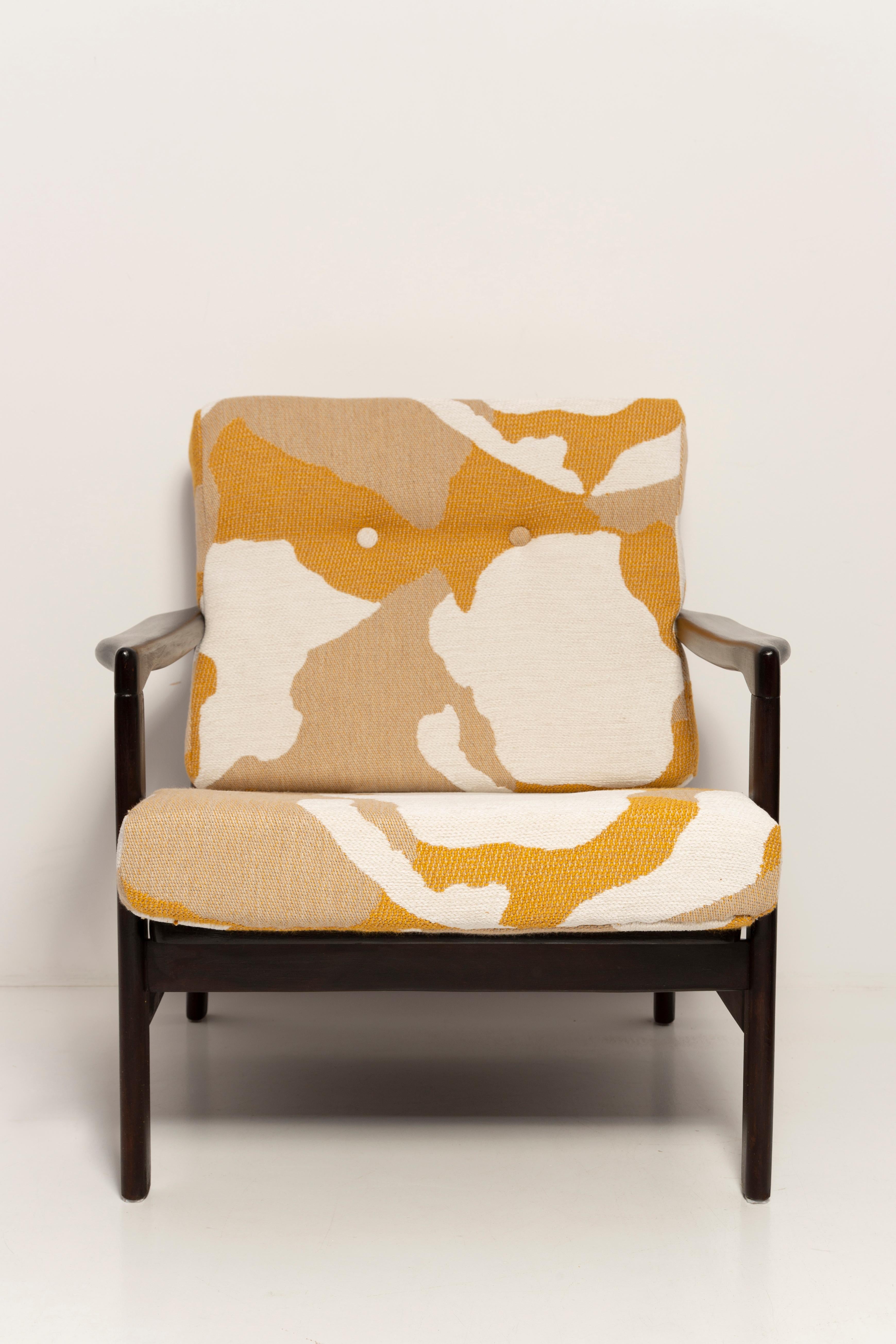 Hand-Crafted Set of Two Mid Century Camouflage Armchairs, Zenon Baczyk, Poland, 1960s For Sale