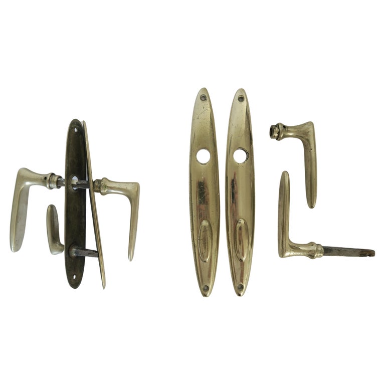 Set of Two MidCentury Carl Auböck Door Handles Made From Silvery Brass For Sale at 1stDibs