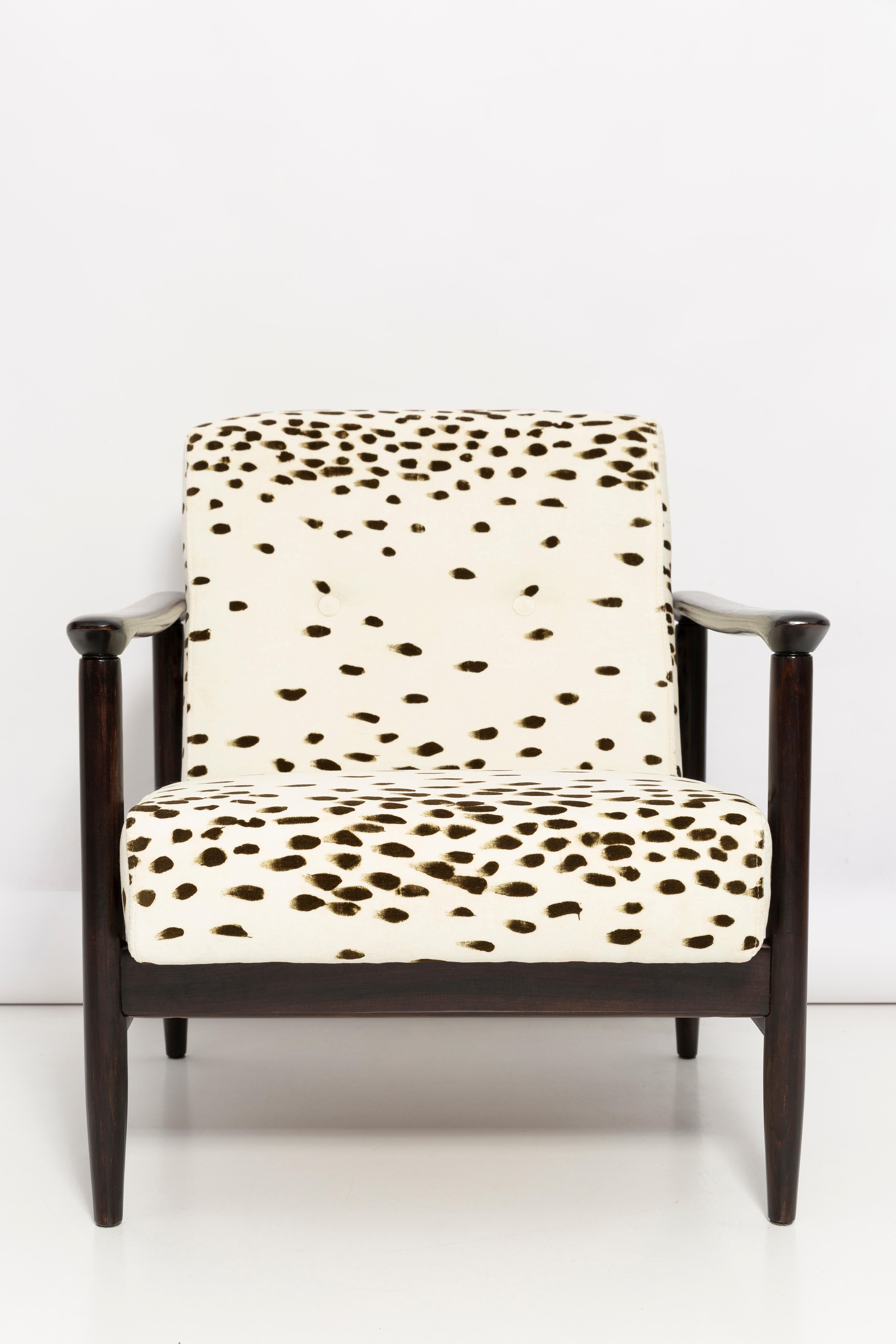 Set of Two Mid Century Dalmatian Velvet Armchairs, by Edmund Homa, Europe, 1960s For Sale 5
