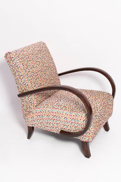 Set of Two Mid Century Dots Velvet Armchairs by J.Halabala Czech Republic, 1950s