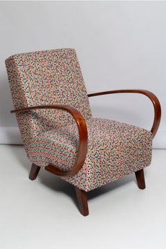 Set of Two Mid Century Dots Velvet Armchairs by J.Halabala Czech Republic, 1950s