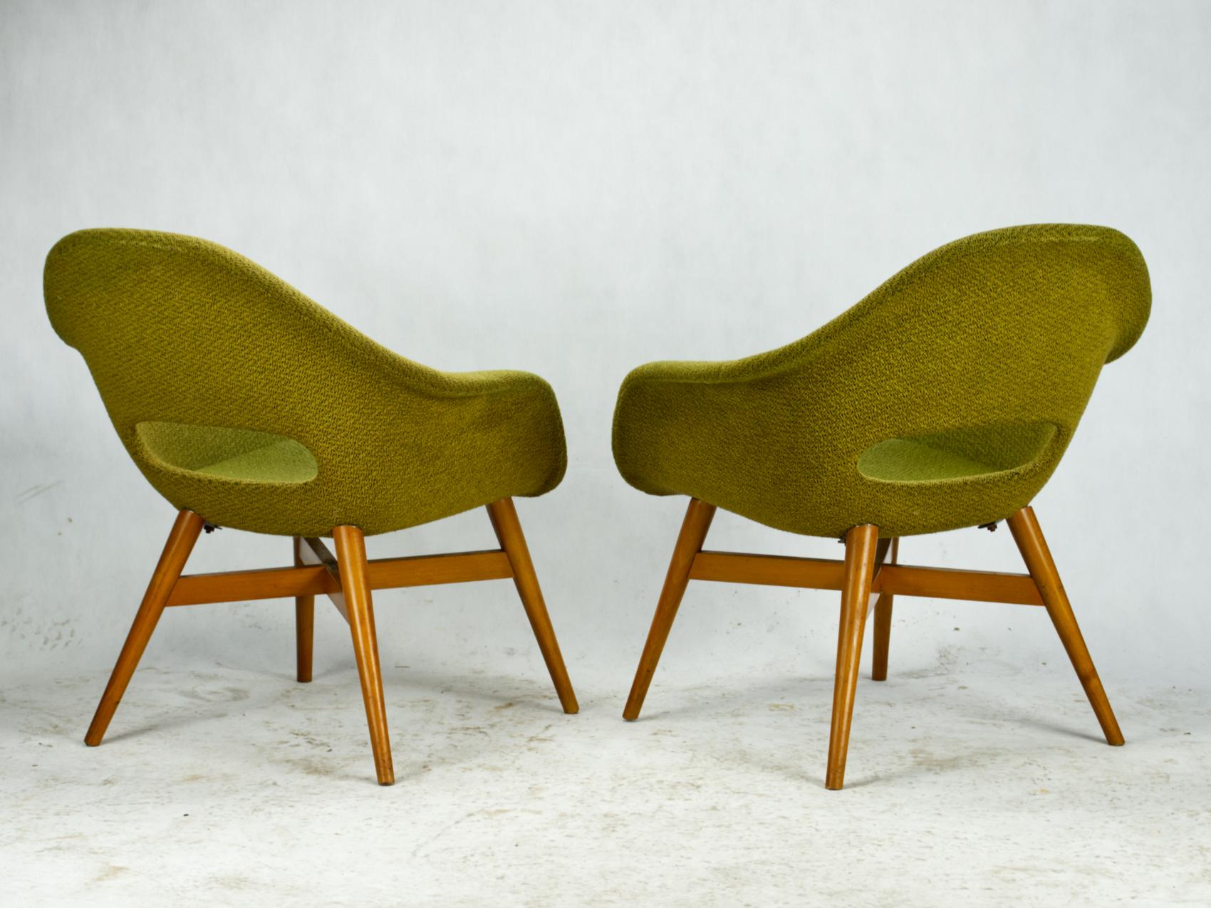 Mid-Century Modern Set of Two Mid Century Easy Chairs by Miroslav Navratil, circa 1960