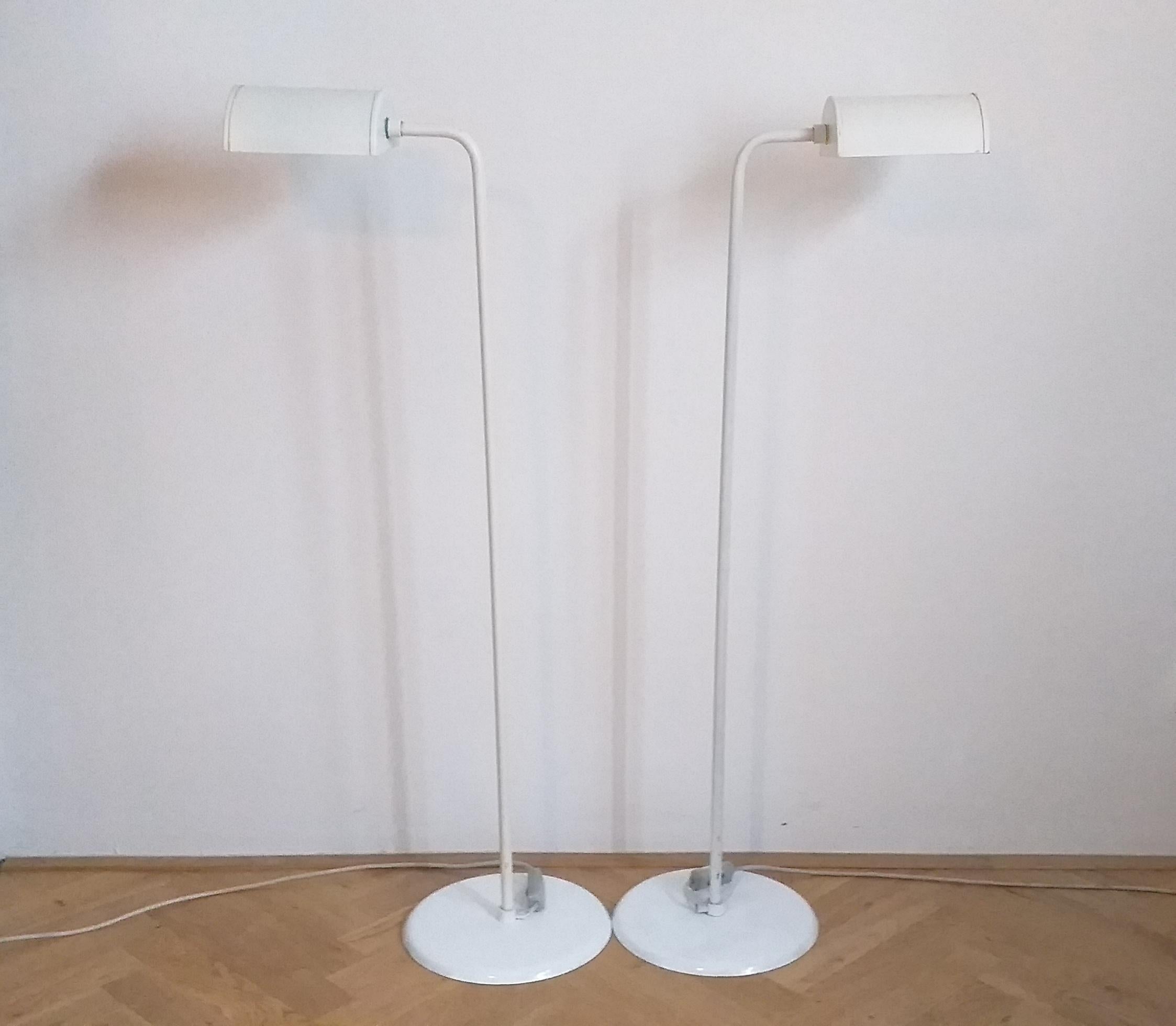 Set of two midcentury floor lamps Abo Randers, Denmark, 1970s, very nice style of lighting.