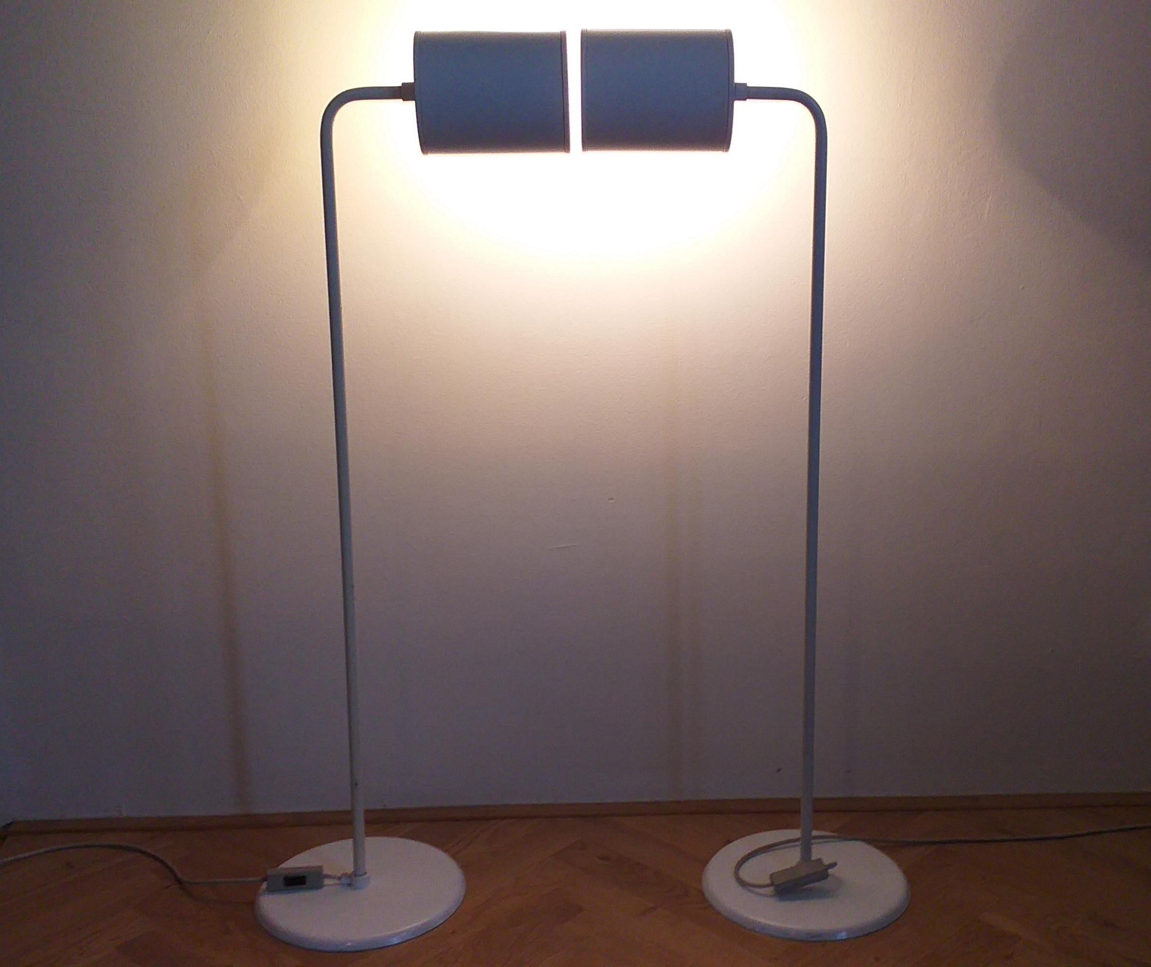 Lacquered Set of Two Midcentury Floor Lamps Abo Randers, Denmark, 1970s