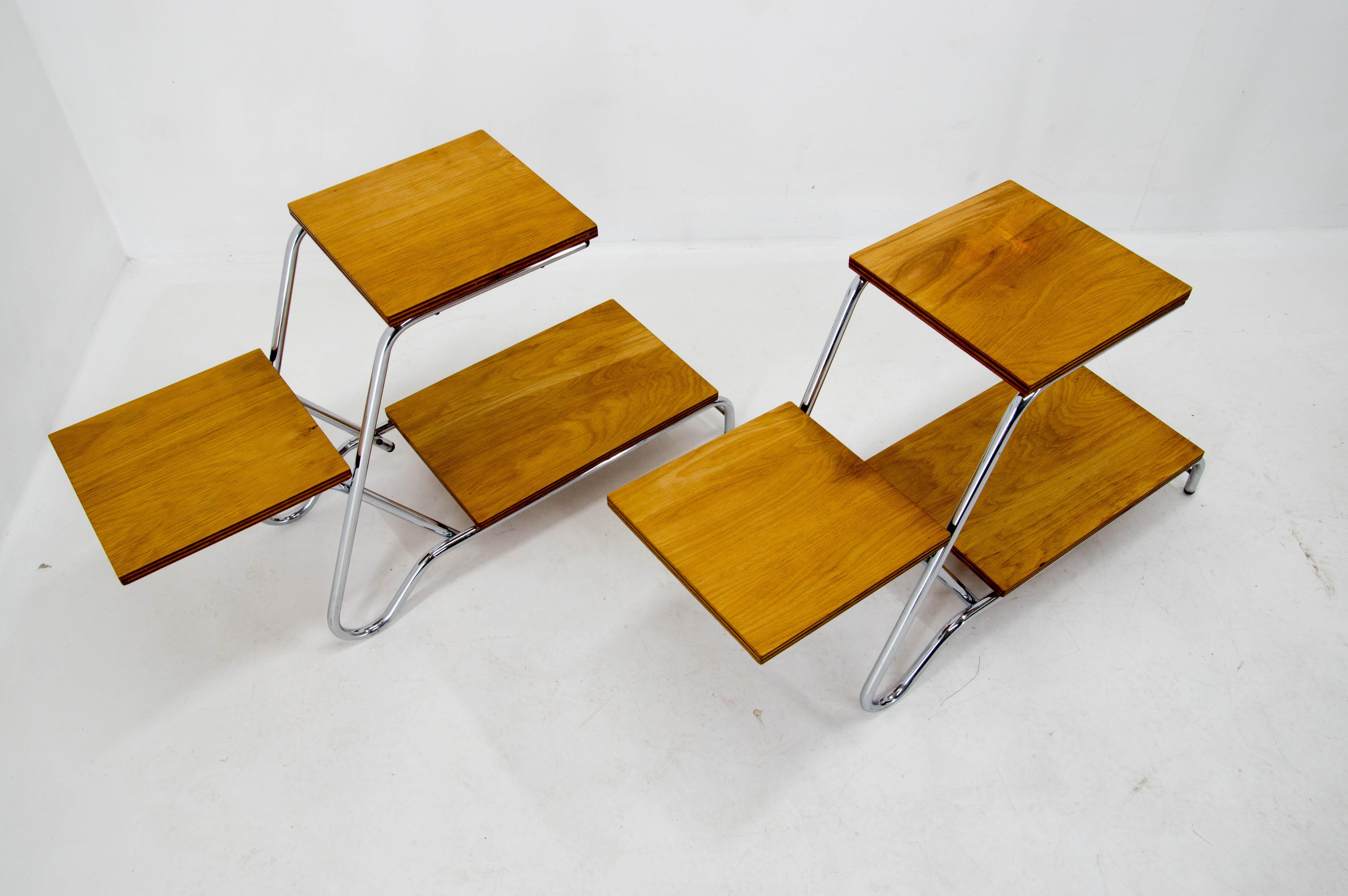 Set of Two Mid-Century Flower Stands, Czechoslovakia, 1960s For Sale 1