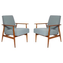 Set aus zwei grau-blauen Boucle-Sesseln aus der Mitte des Jahrhunderts, H. Lis, 1960er Jahre