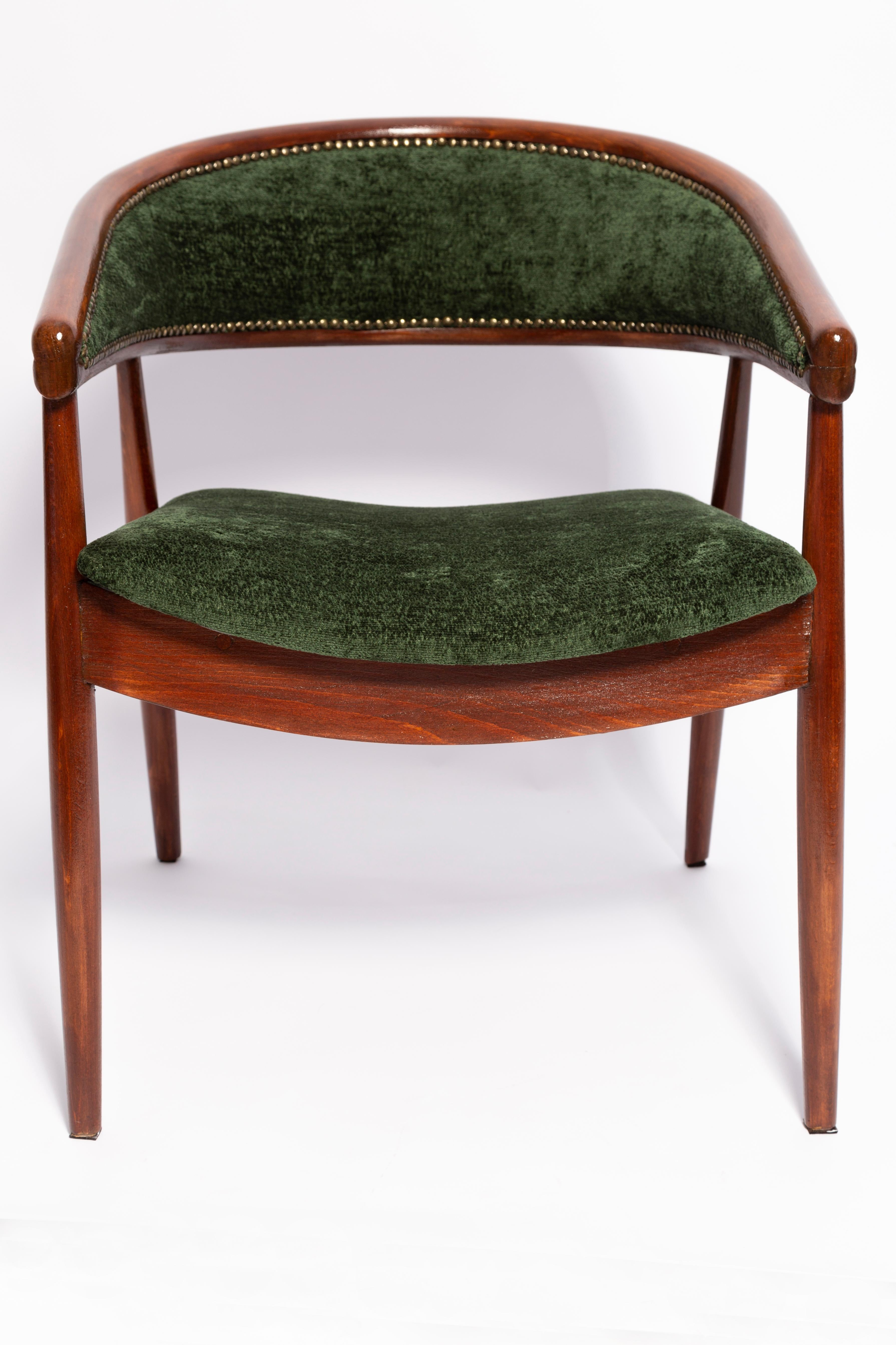 Set of Two Mid Century James Mont King Cole Armchairs, Dark Green Velvet, 1960s For Sale 4