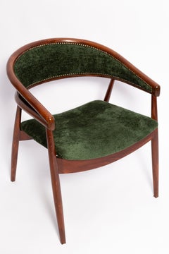 Set of Two Mid Century James Mont King Cole Armchairs, Dark Green Velvet, 1960s