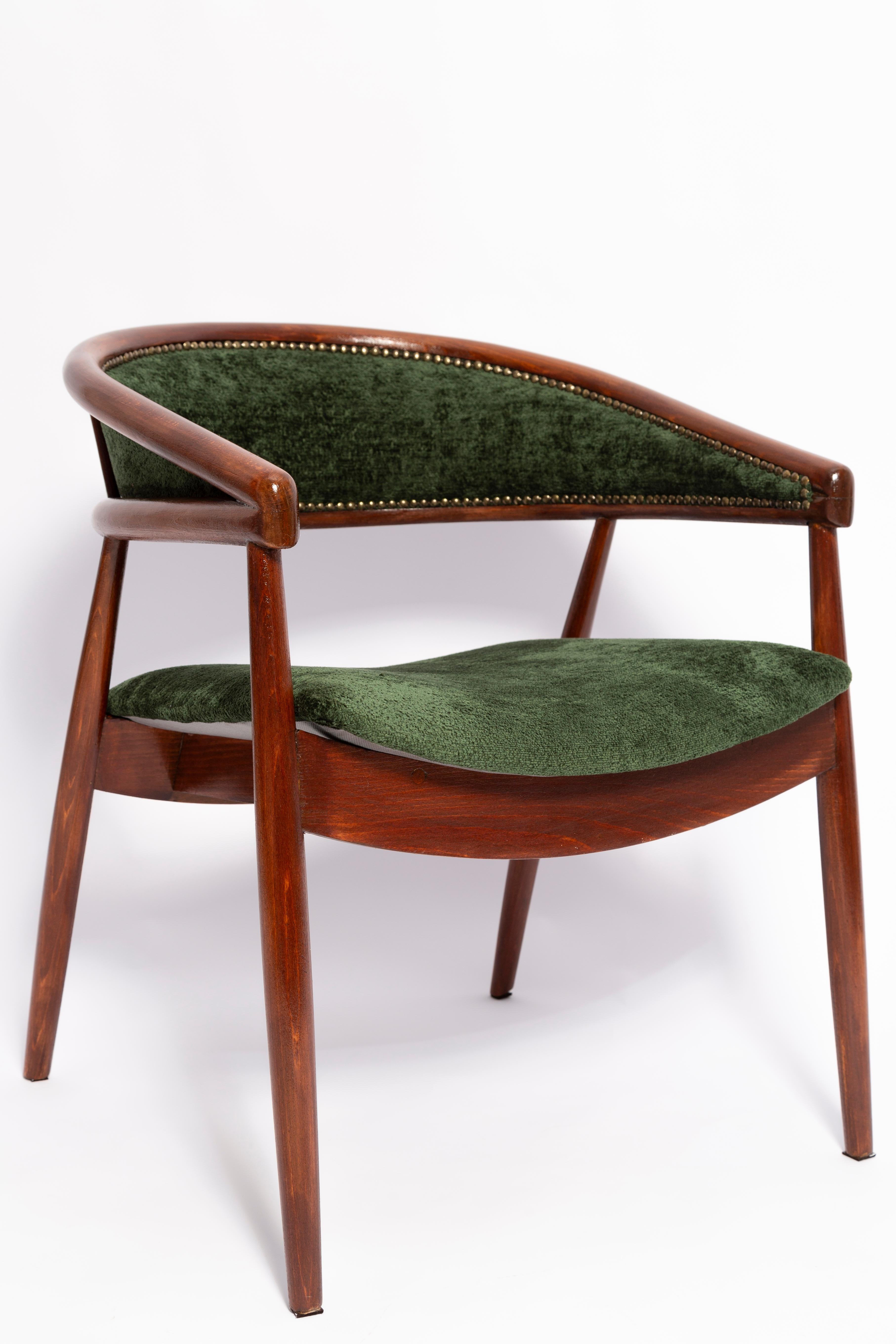 Mid-Century Modern Set of Two Mid Century James Mont King Cole Armchairs, Dark Green Velvet, 1960s For Sale