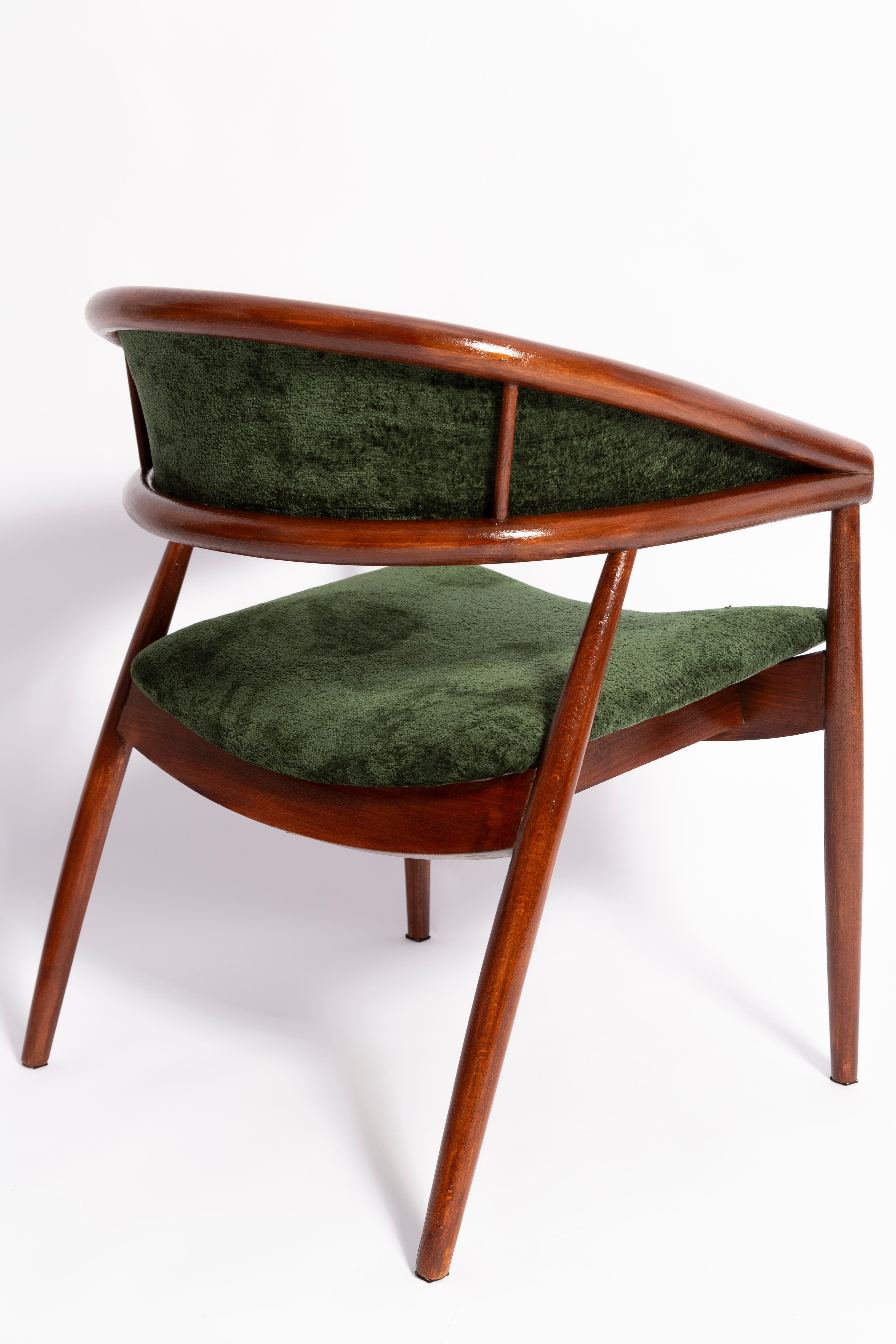 Set of Two Mid Century James Mont King Cole Armchairs, Dark Green Velvet, 1960s For Sale 1