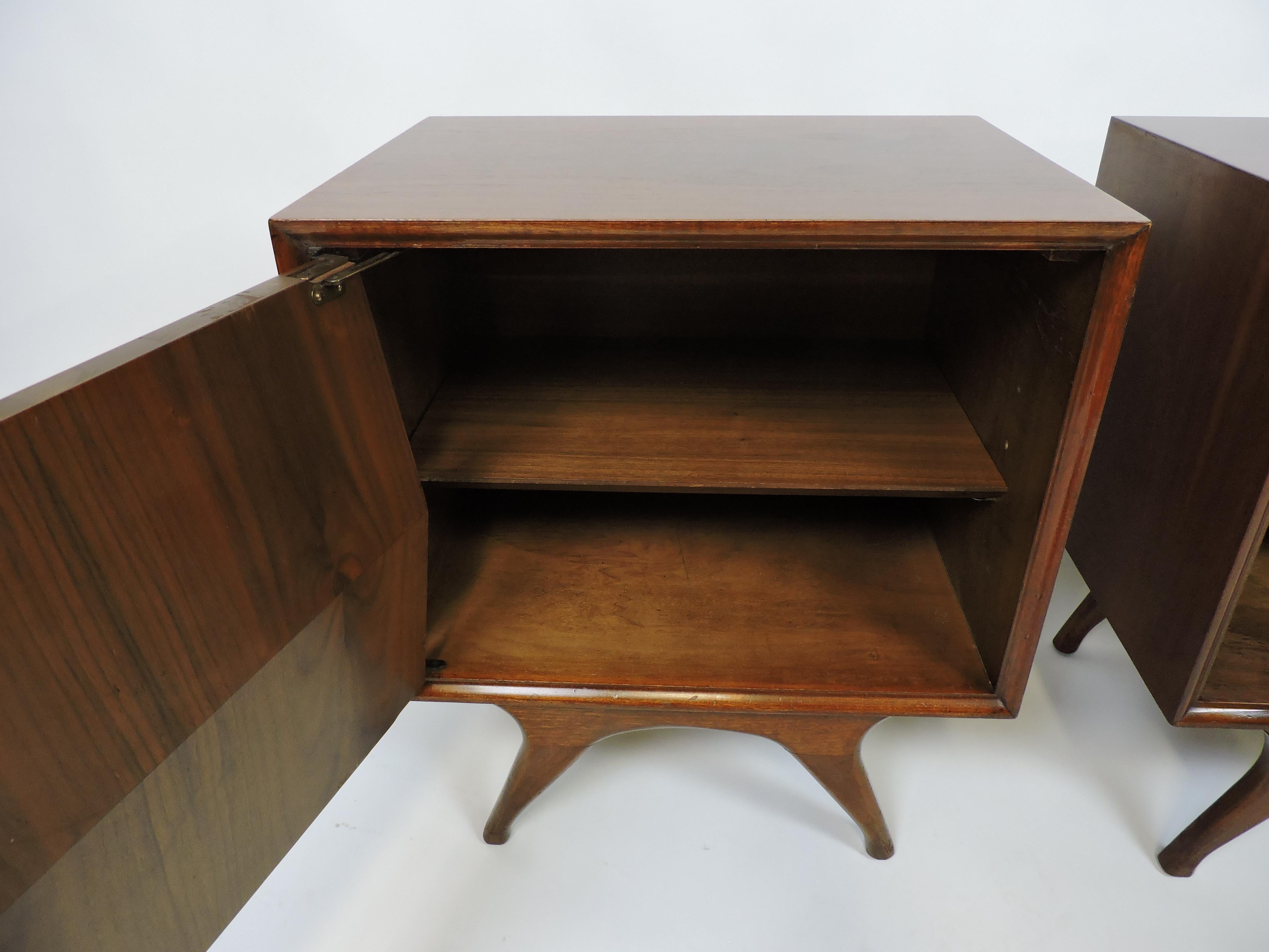 American Set of Two Mid Century Modern Albert Parvin Diamond Front Nightstands End Tables