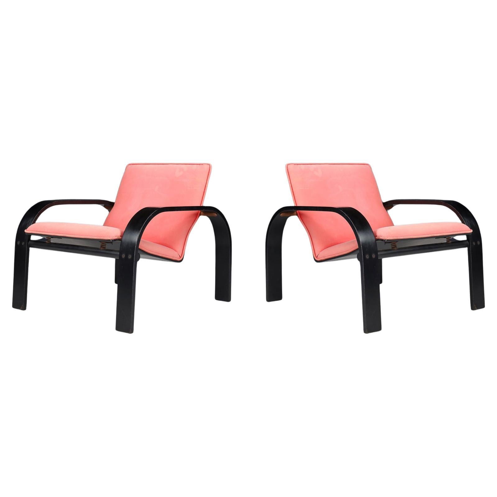 Set di due poltrone moderne di metà secolo attribuite ad Alvar Aalto, Finlandia, 1940 in vendita