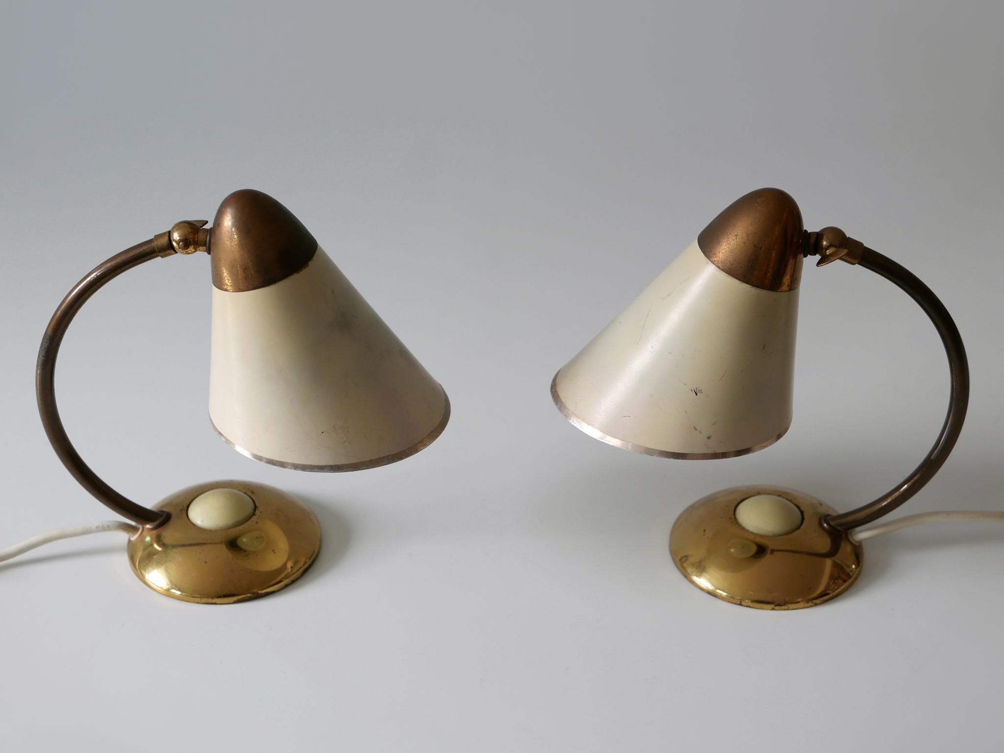 Set of Two Mid-Century Modern Bedside Table Lamps or Wall Lights Germany 1950s 11
