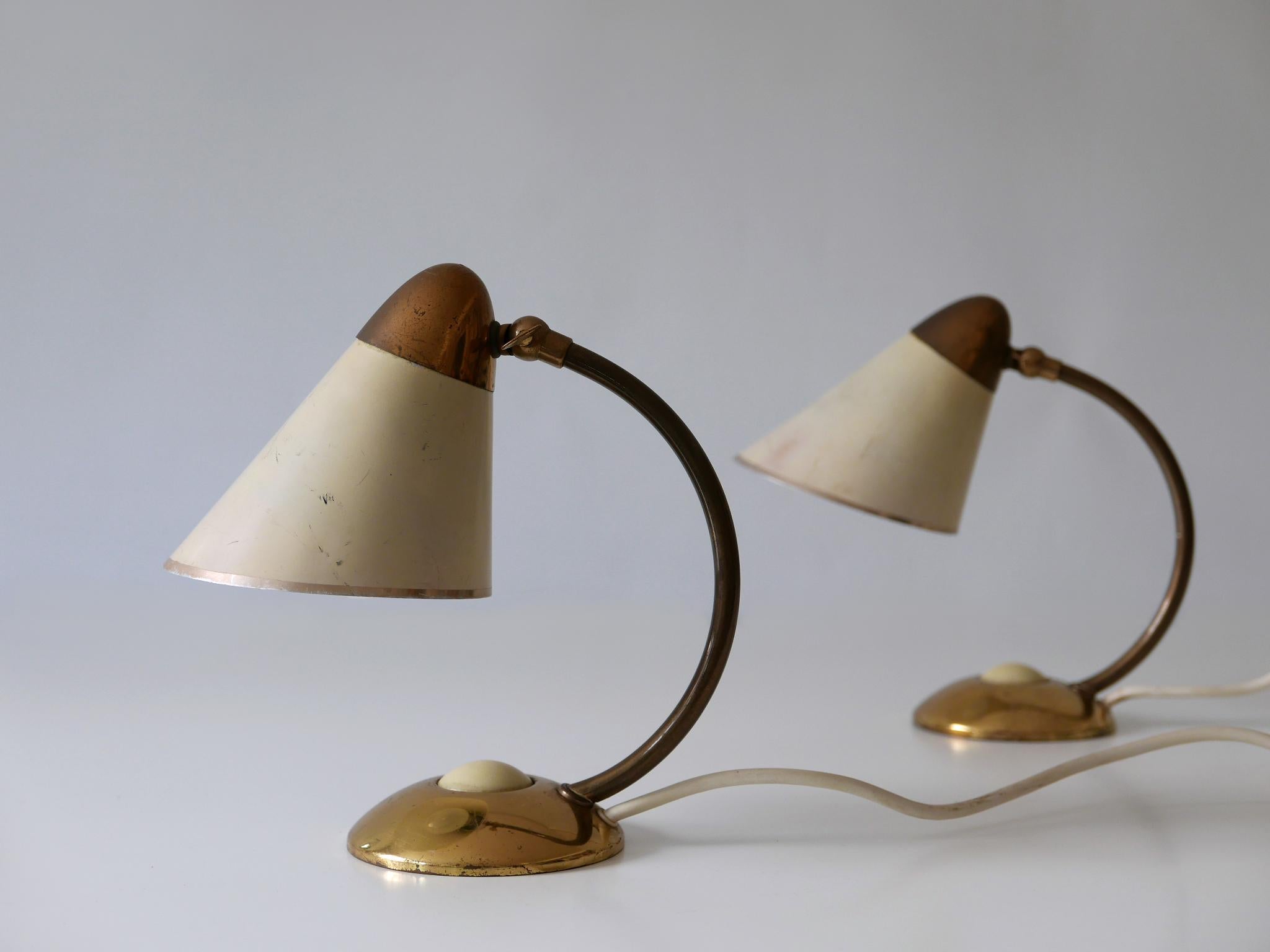 Set of Two Mid-Century Modern Bedside Table Lamps or Wall Lights Germany 1950s 13