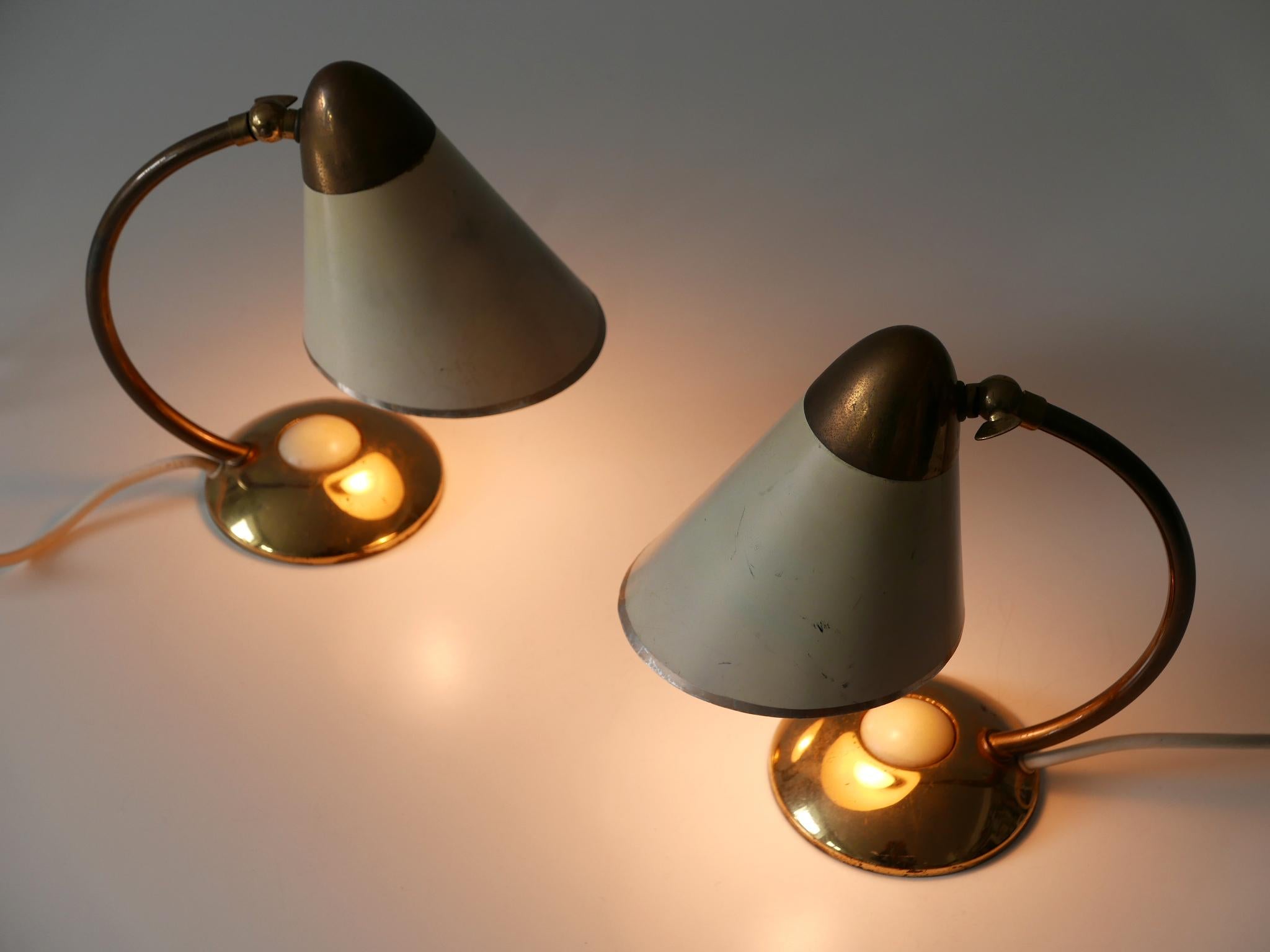Set of Two Mid-Century Modern Bedside Table Lamps or Wall Lights Germany 1950s In Good Condition In Munich, DE