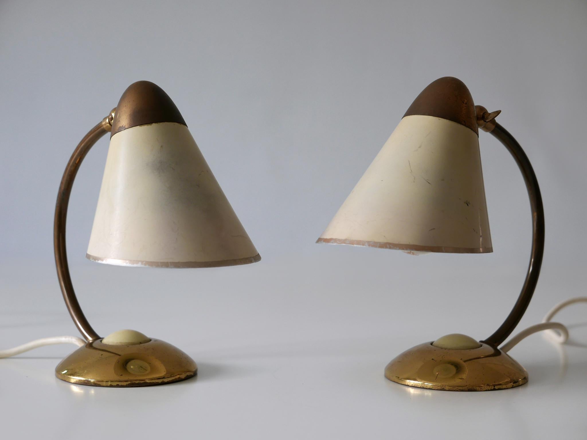Mid-20th Century Set of Two Mid-Century Modern Bedside Table Lamps or Wall Lights Germany 1950s