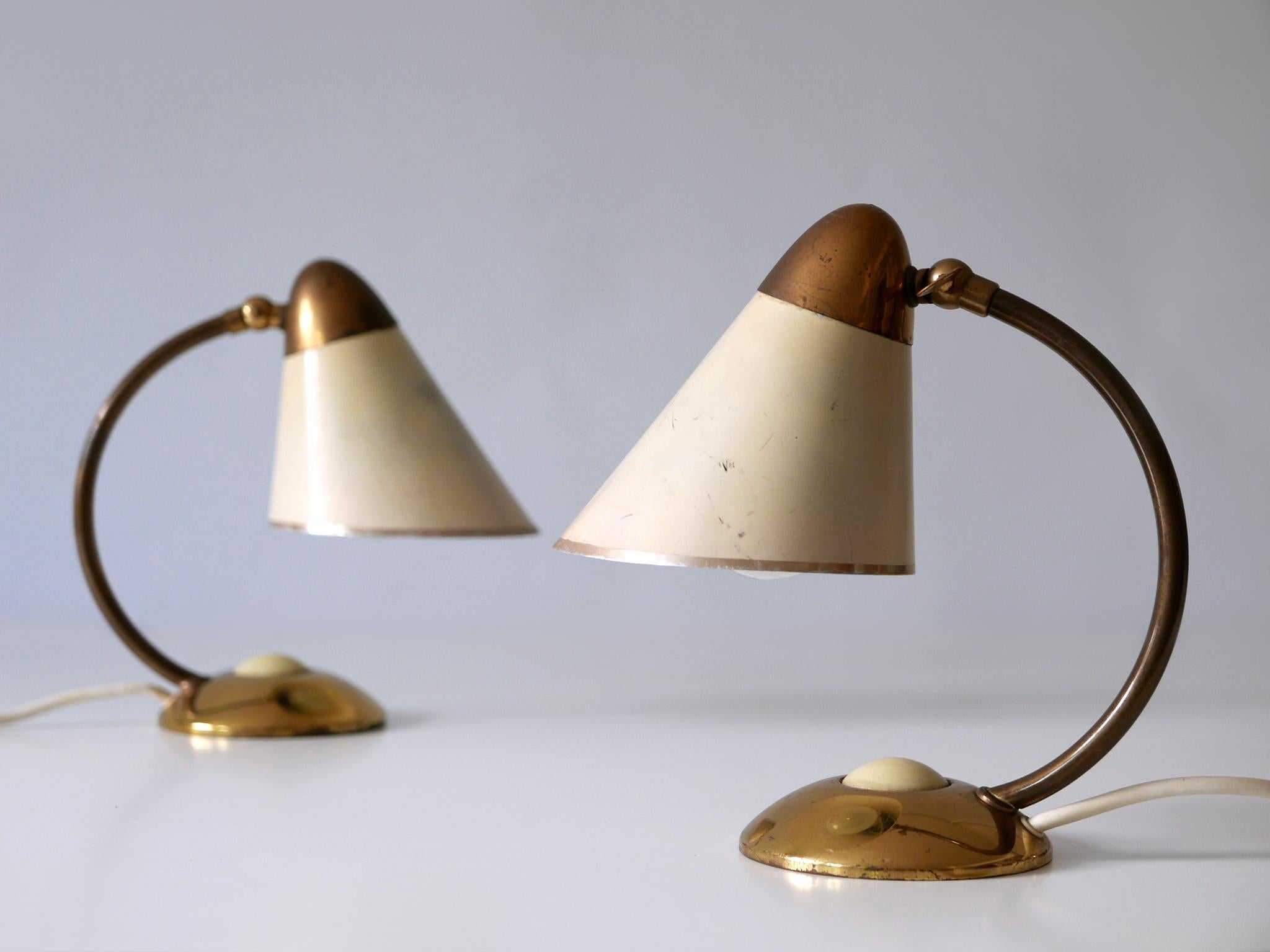 Set of Two Mid-Century Modern Bedside Table Lamps or Wall Lights Germany 1950s 1