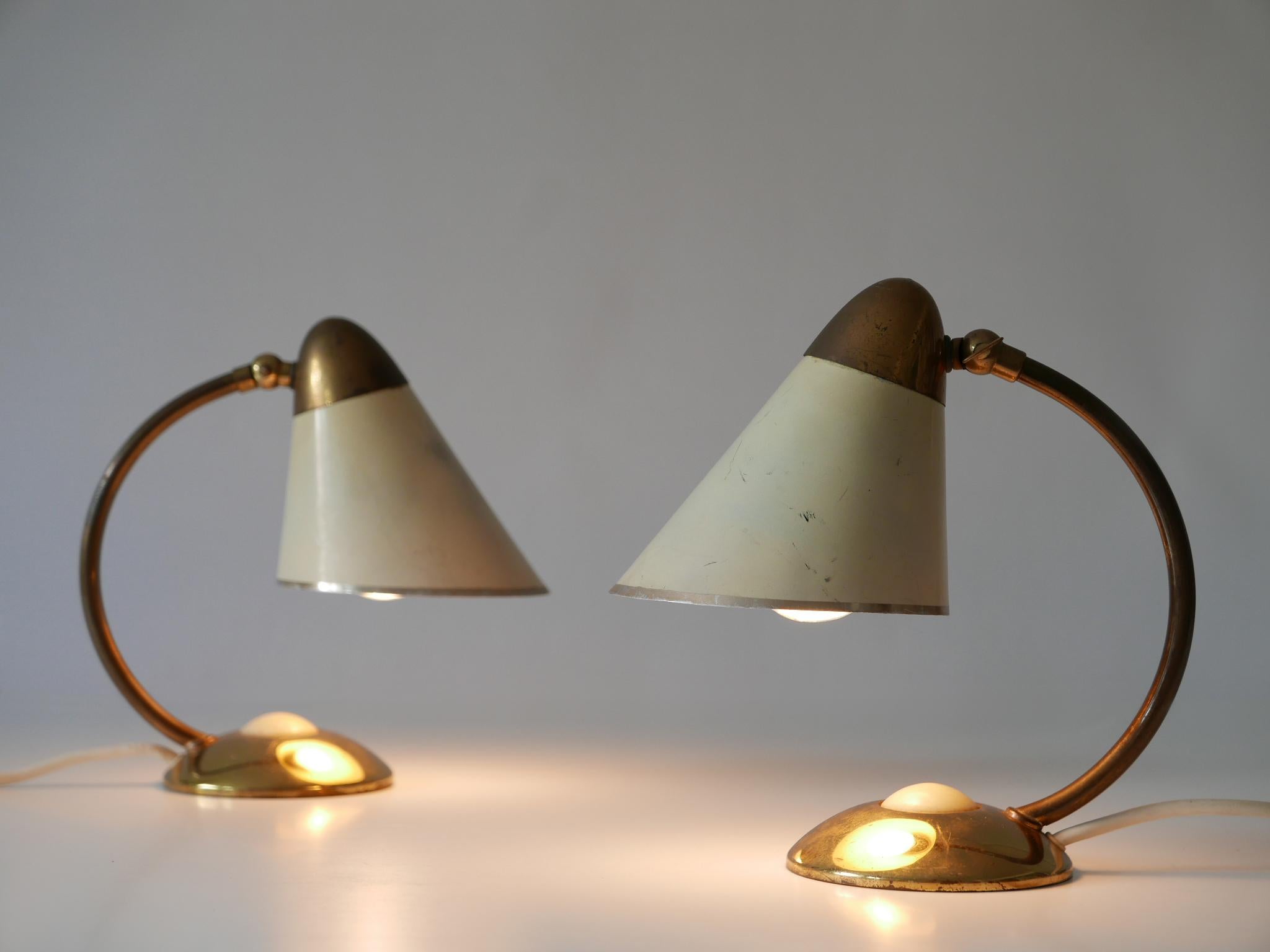 Set of Two Mid-Century Modern Bedside Table Lamps or Wall Lights Germany 1950s 2